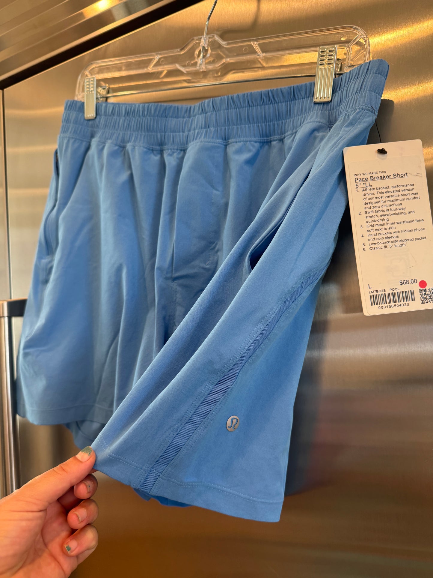 Lululemon Pace Breaker Short 5” Linerless Unlined in Pool Party Blue - Men’s