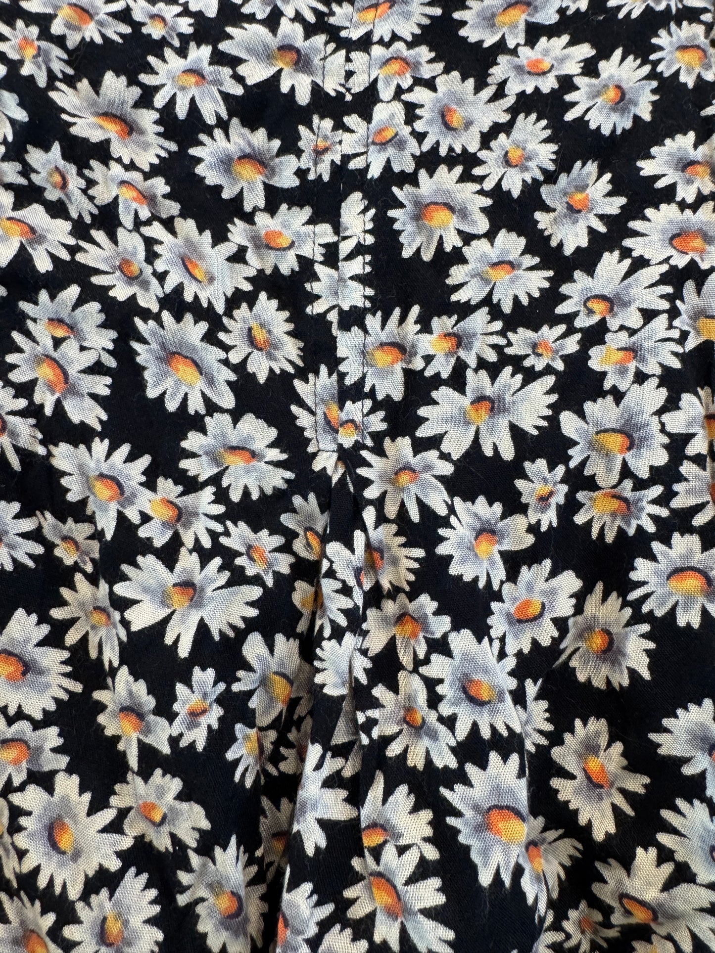 John Galt Mini Skirt in Black with white sunflowers * Pre-Owned * Brandy Melville Deadstock