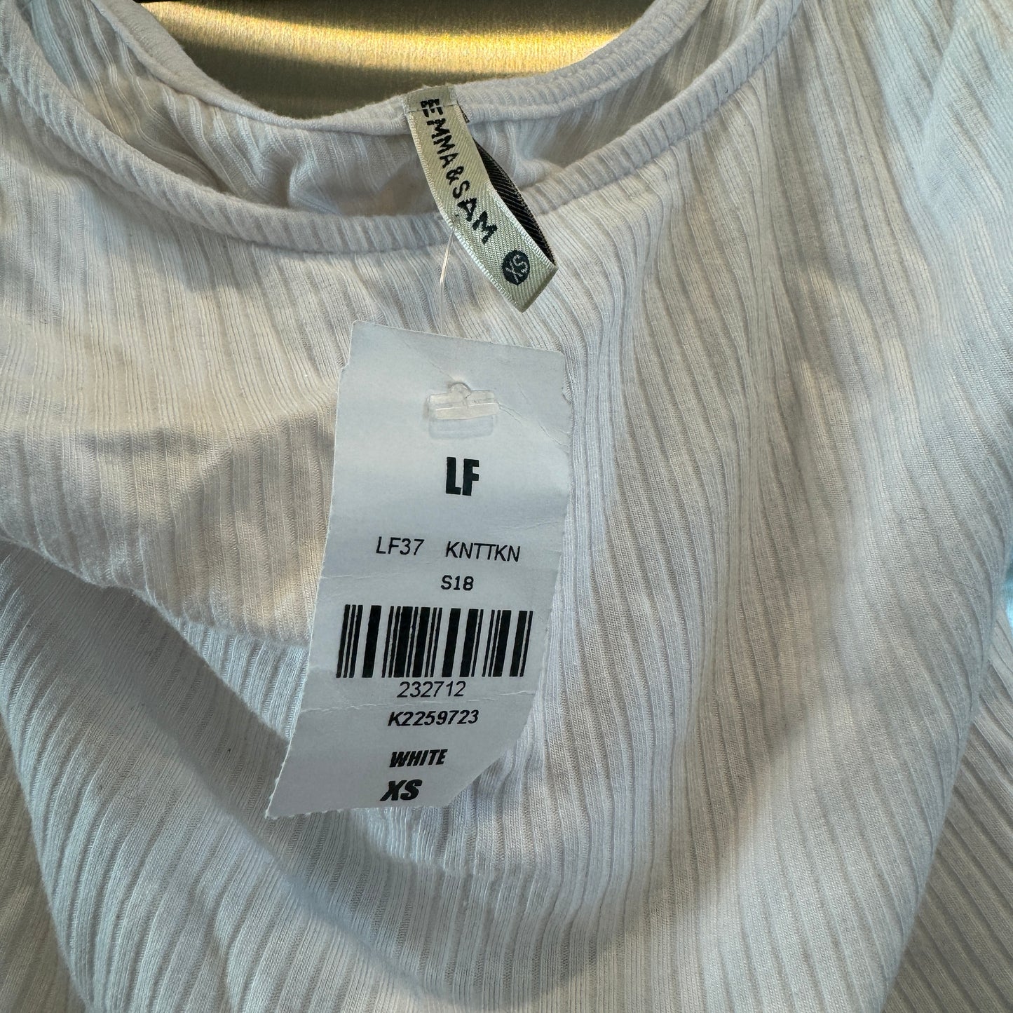LF White Buckle Ribbed Crop Tank Top Cropped Shirt