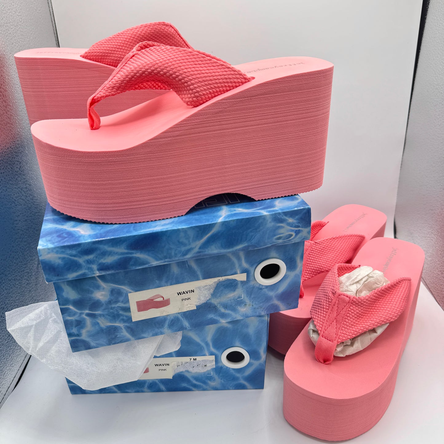 Jeffrey Campbell BUNDLE (2 Pairs) Wavin Platform Sandals Pink