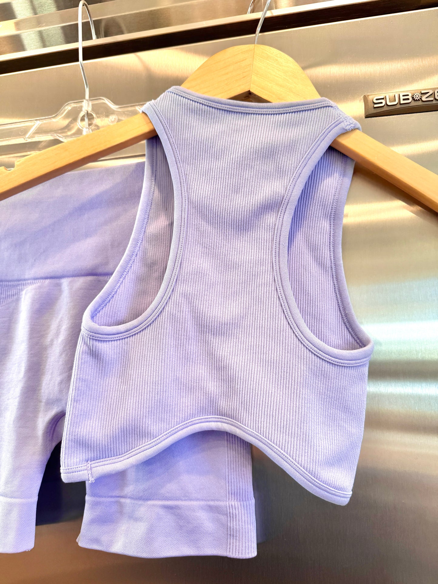SET Active Matching Set in Lilac Purple - Sculptflex Power Angle Bra and Power Shorts in Lily