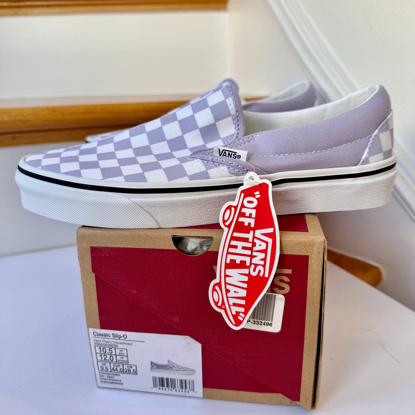 Vans Slip-On Classic Skate Shoes Checkerboard Heather Purple Shoes Unisex