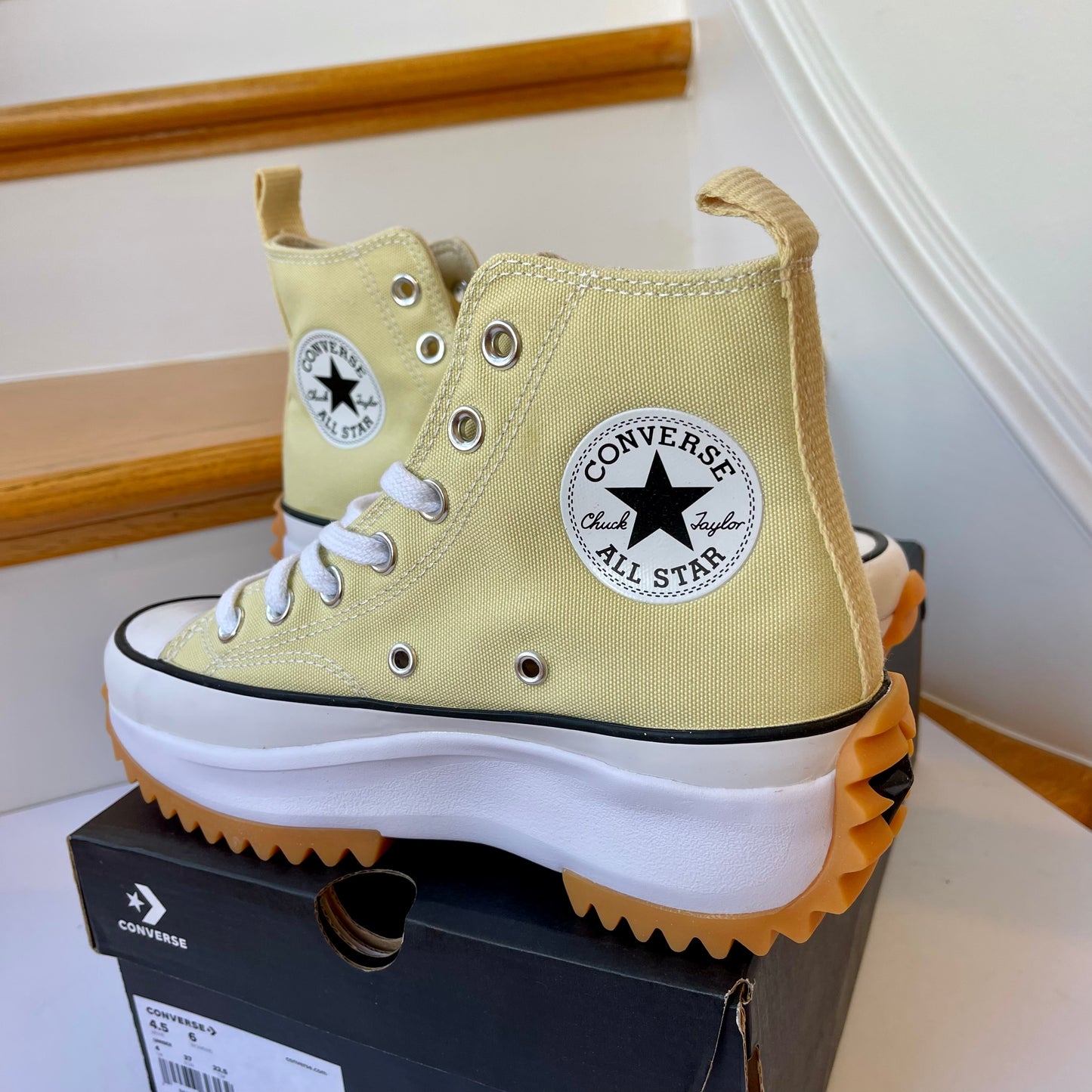 Converse Run Star Hike Platform in lemon drop , high top Chuck Taylor sneaker