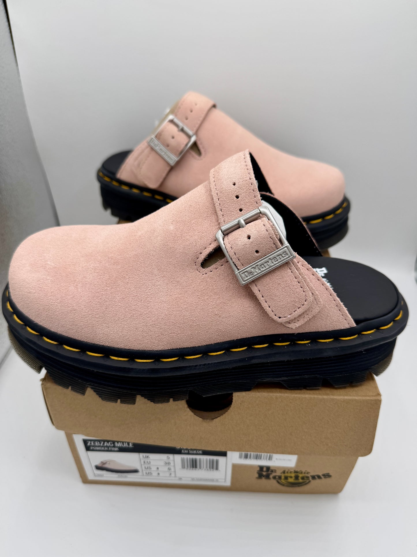 Dr Martin Zebzag Mule Unisex , Powder Pink