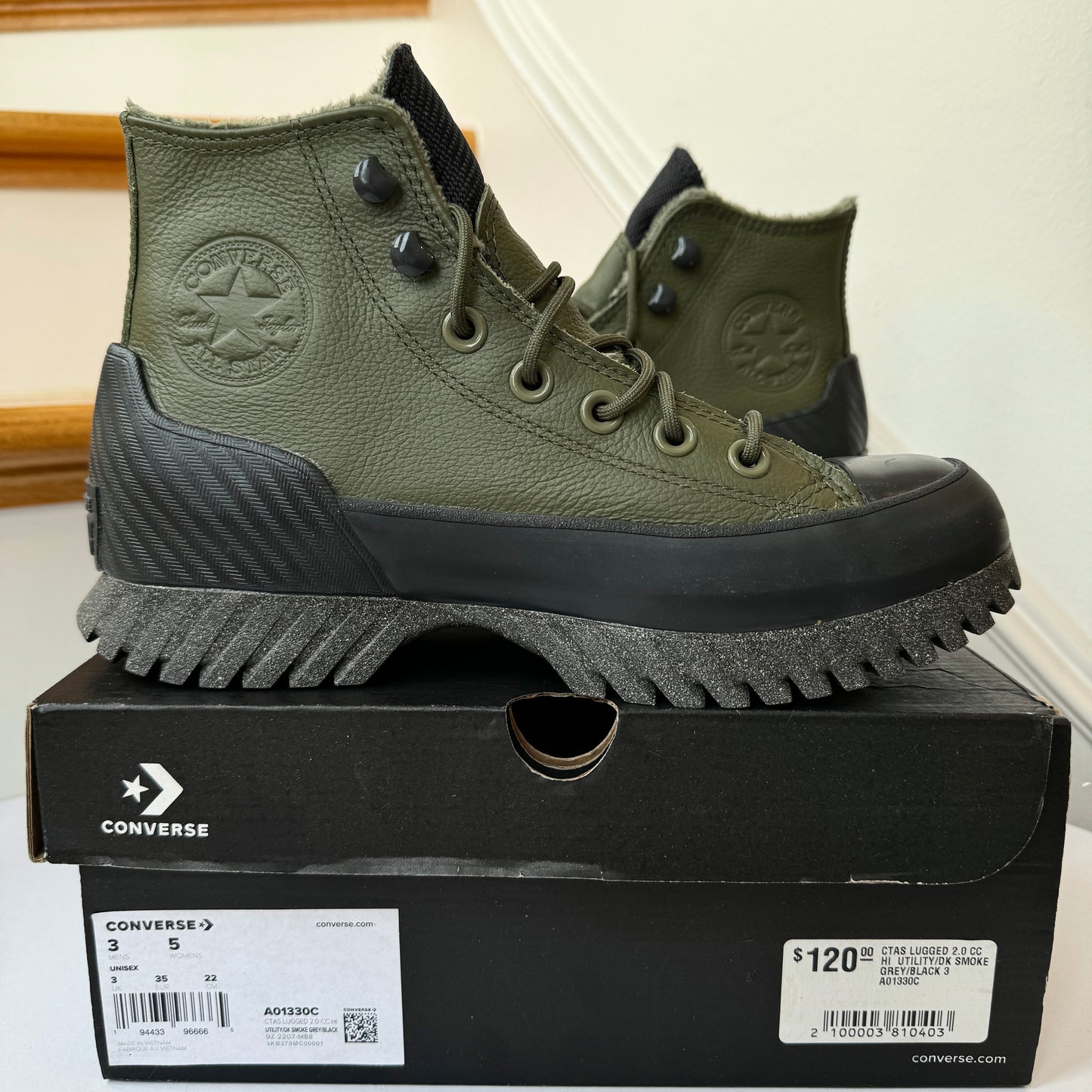 Converse Counter Climate Lugged Waterproof Platform Sneakers Green / Black