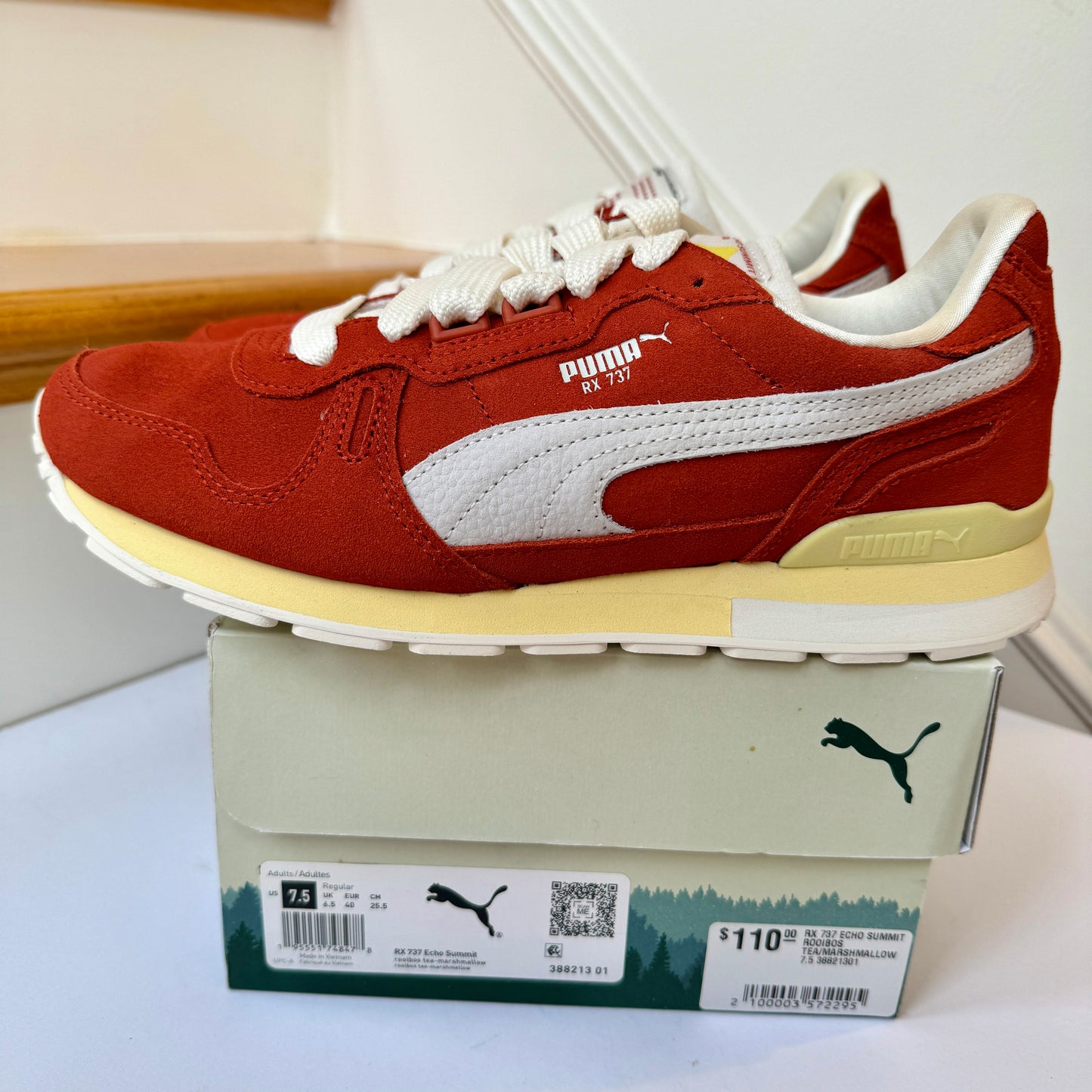 Puma Rx 737 Echo Summit sneakers in Rooibos Tea / Marshmallow orange shoes