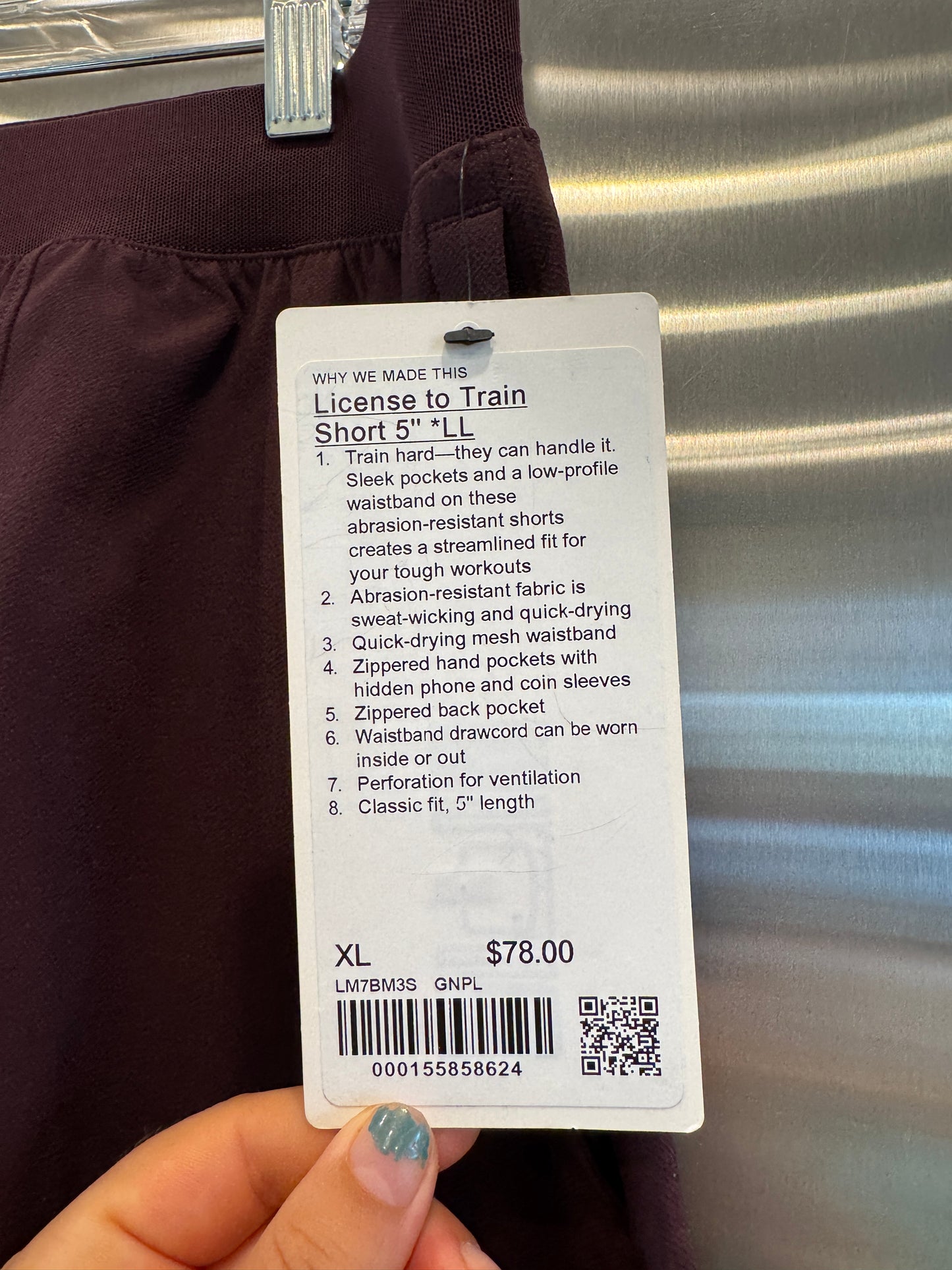 Lululemon License To Train Short 5” Unlined in Goodnight Plum - Men’s