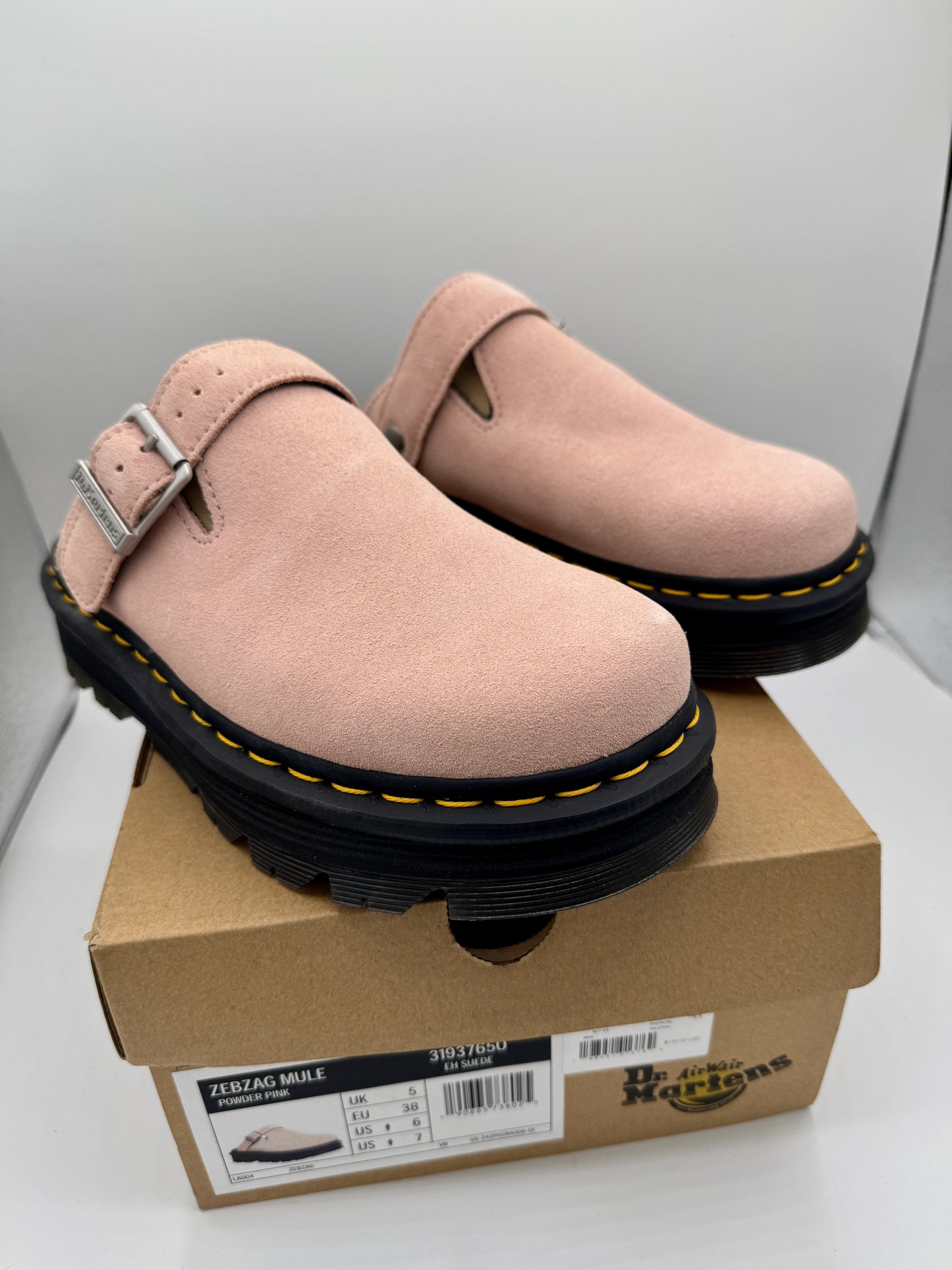 Dr Martin Zebzag Mule Unisex , Powder Pink