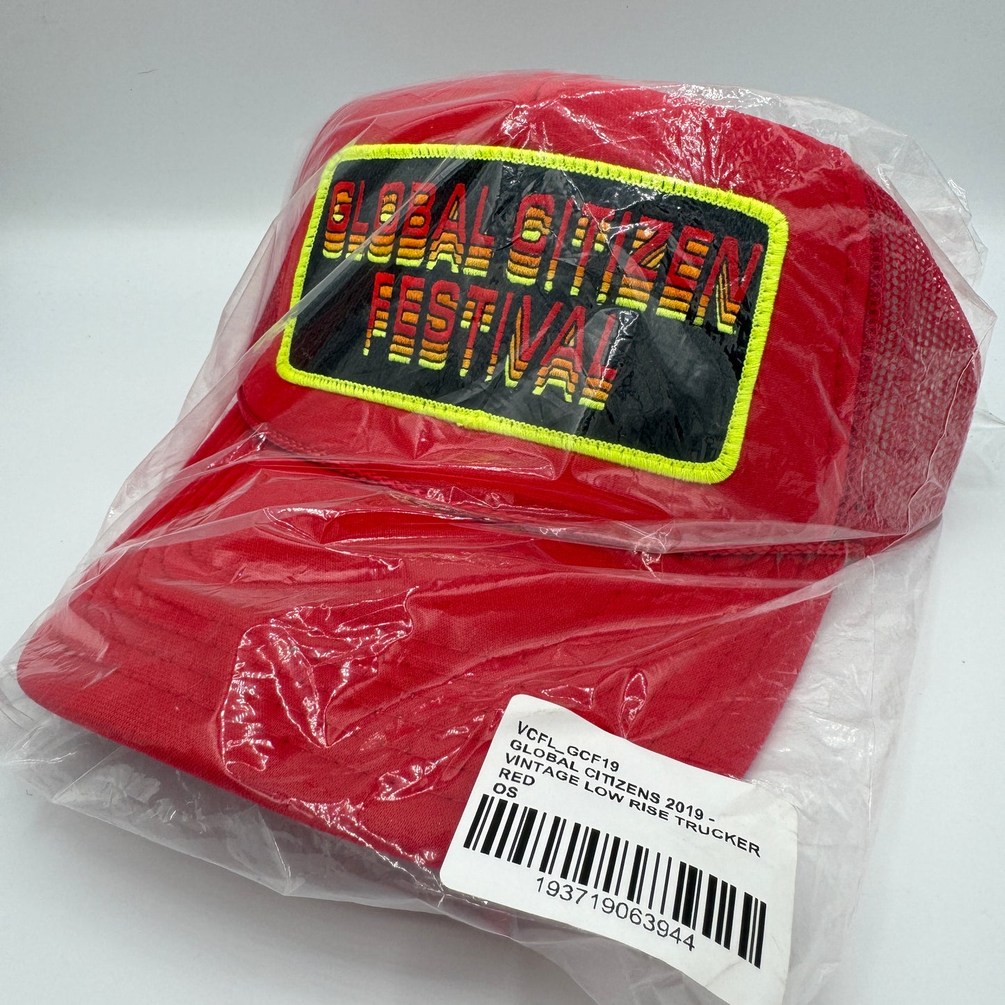 Aviator Nation Global Citizen 2019 Festival Trucker Hat Red embroidered