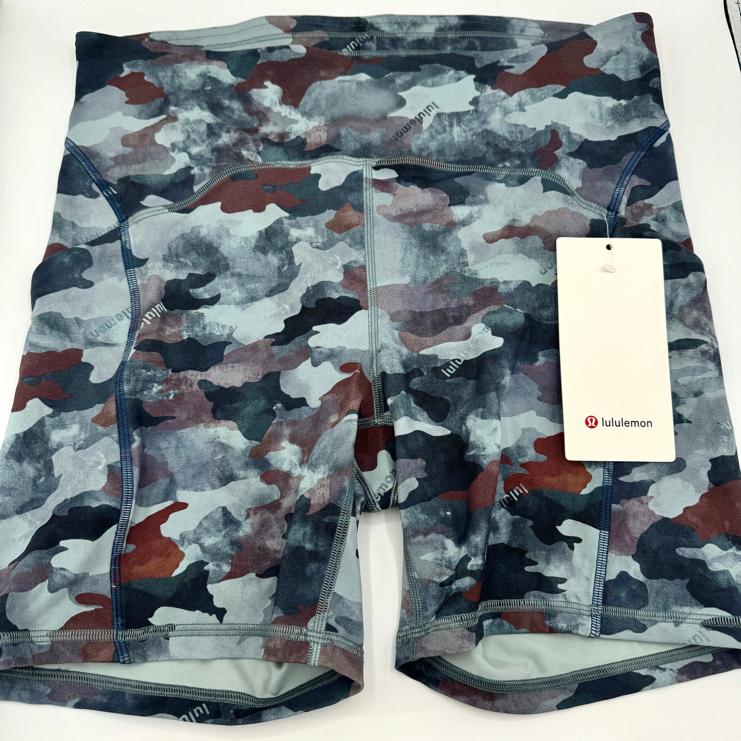 Lululemon Power Thru HR High Rise Short Color Seam in Blue Camo 6” Inseam