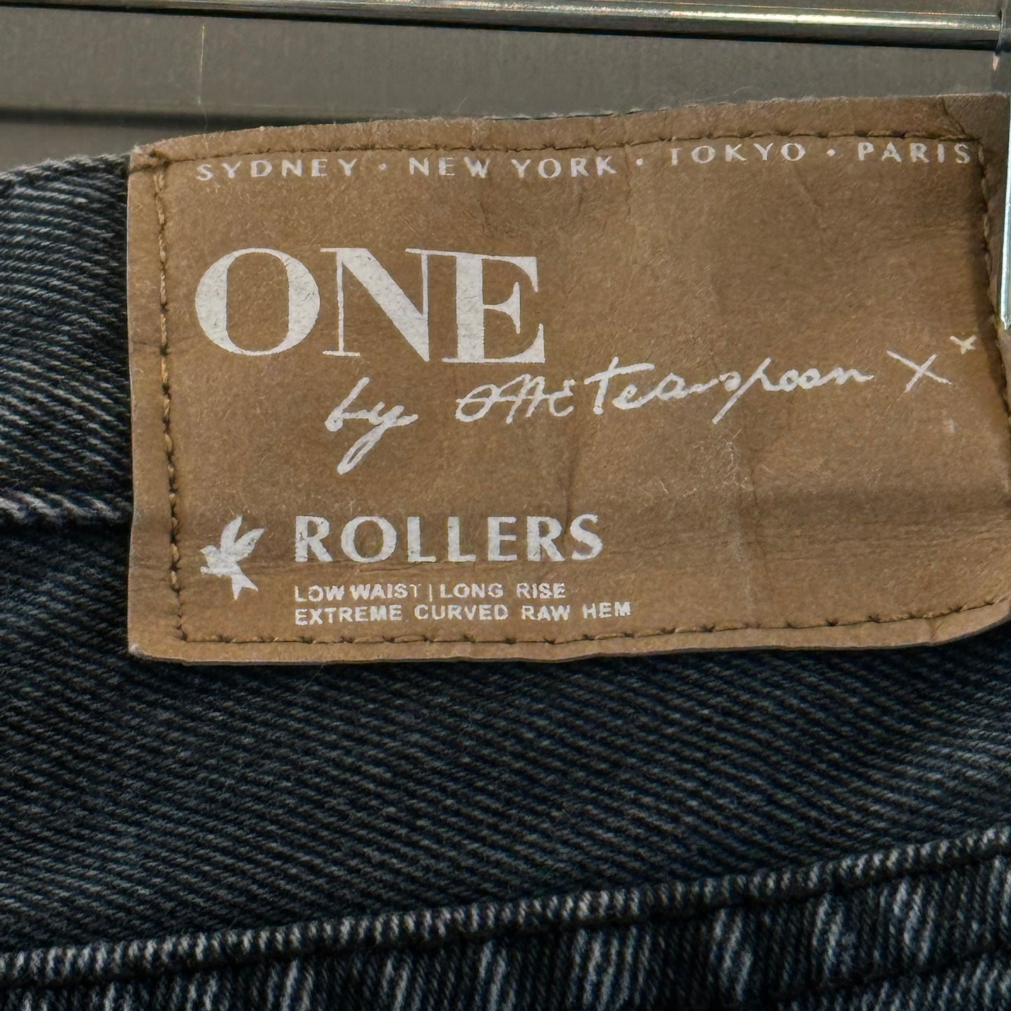 One Teaspoon Pre-Owned Rollers Dark Grey Shorts Distressed Oversized Jean Denim Shorts