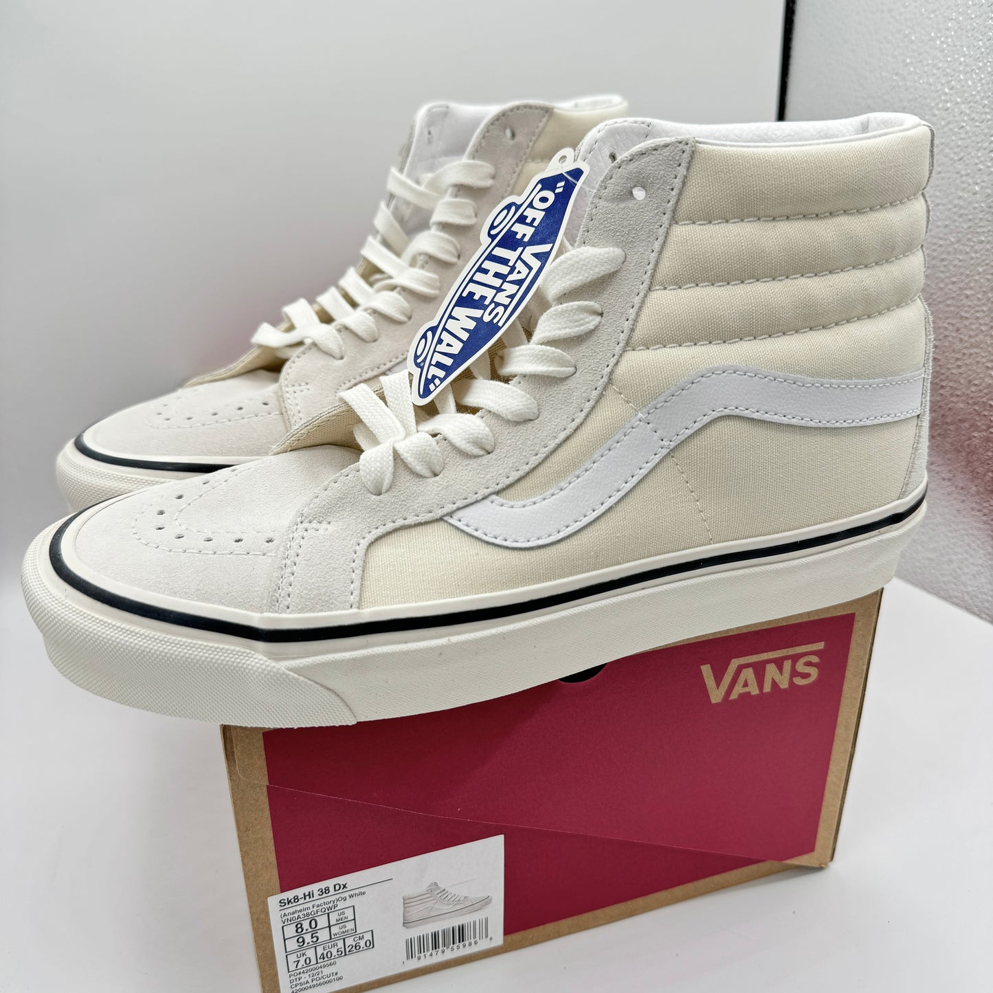 Vans Sk8 Hi 38 DX Cream OG White Anaheim Factory Edition UNISEX Brand New Sneakers