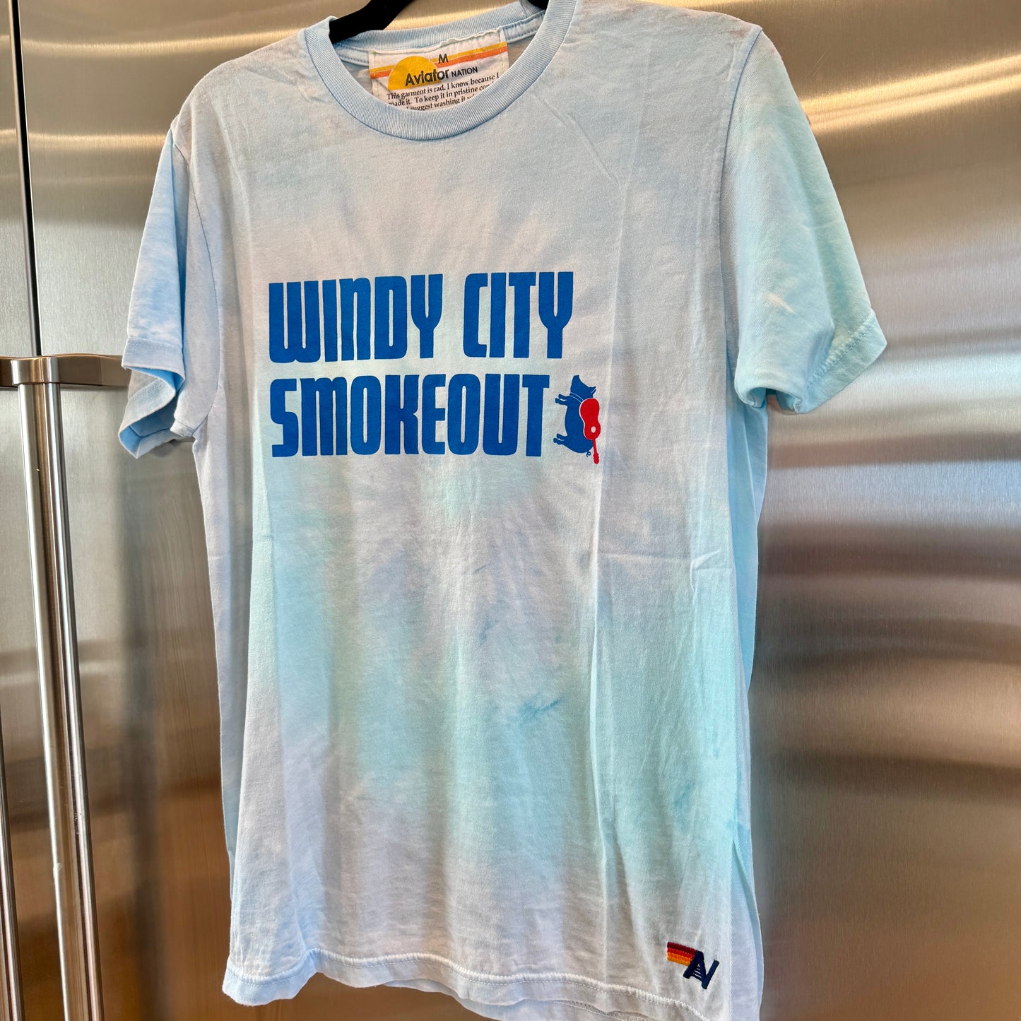 Aviator Nation Windy City Smokeout Festival Blue Tee Shirt