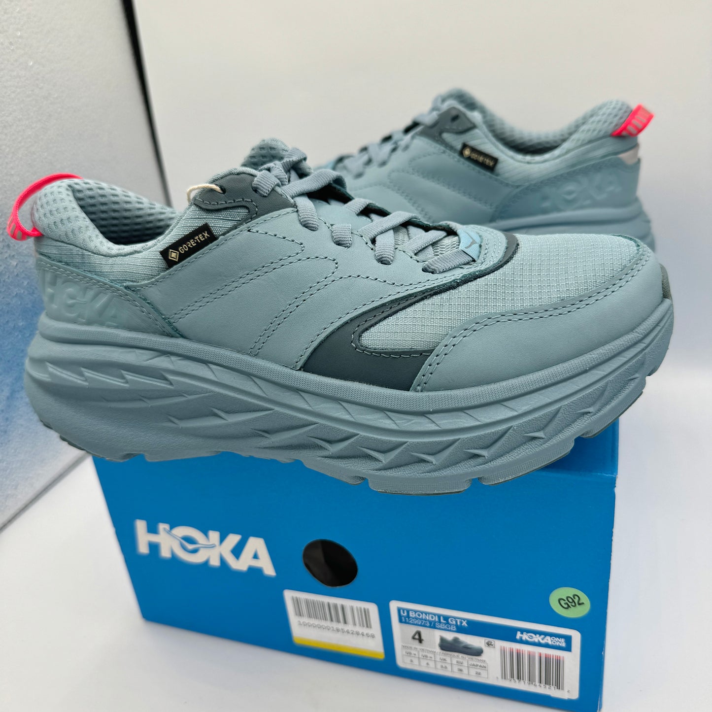 Hoka Bondi L Leather GTX GoreTex U Unisex , Stone Goblin Blue Cushioned Shoes