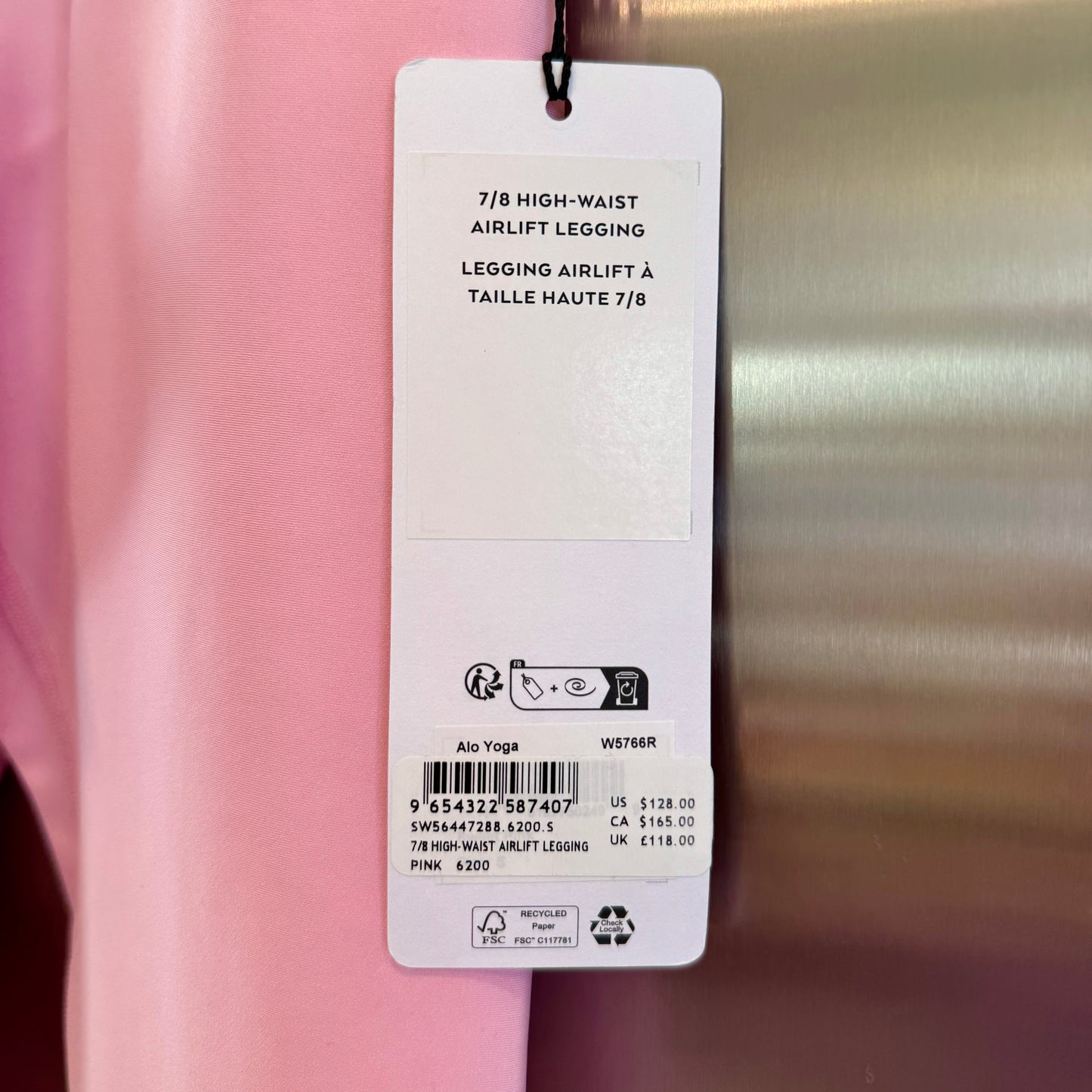 Alo 7/8 Airlift High Waist Legging - Sweet Pink