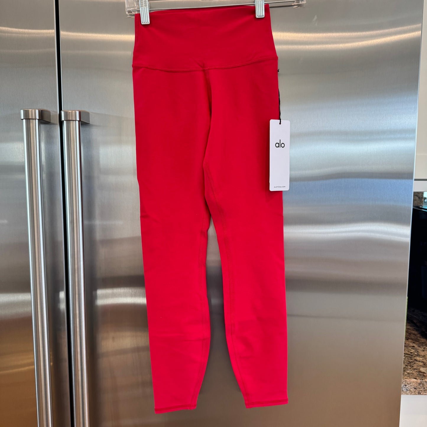 Alo Bold Red Alosoft Leggings High Waisted 7/8 Pants