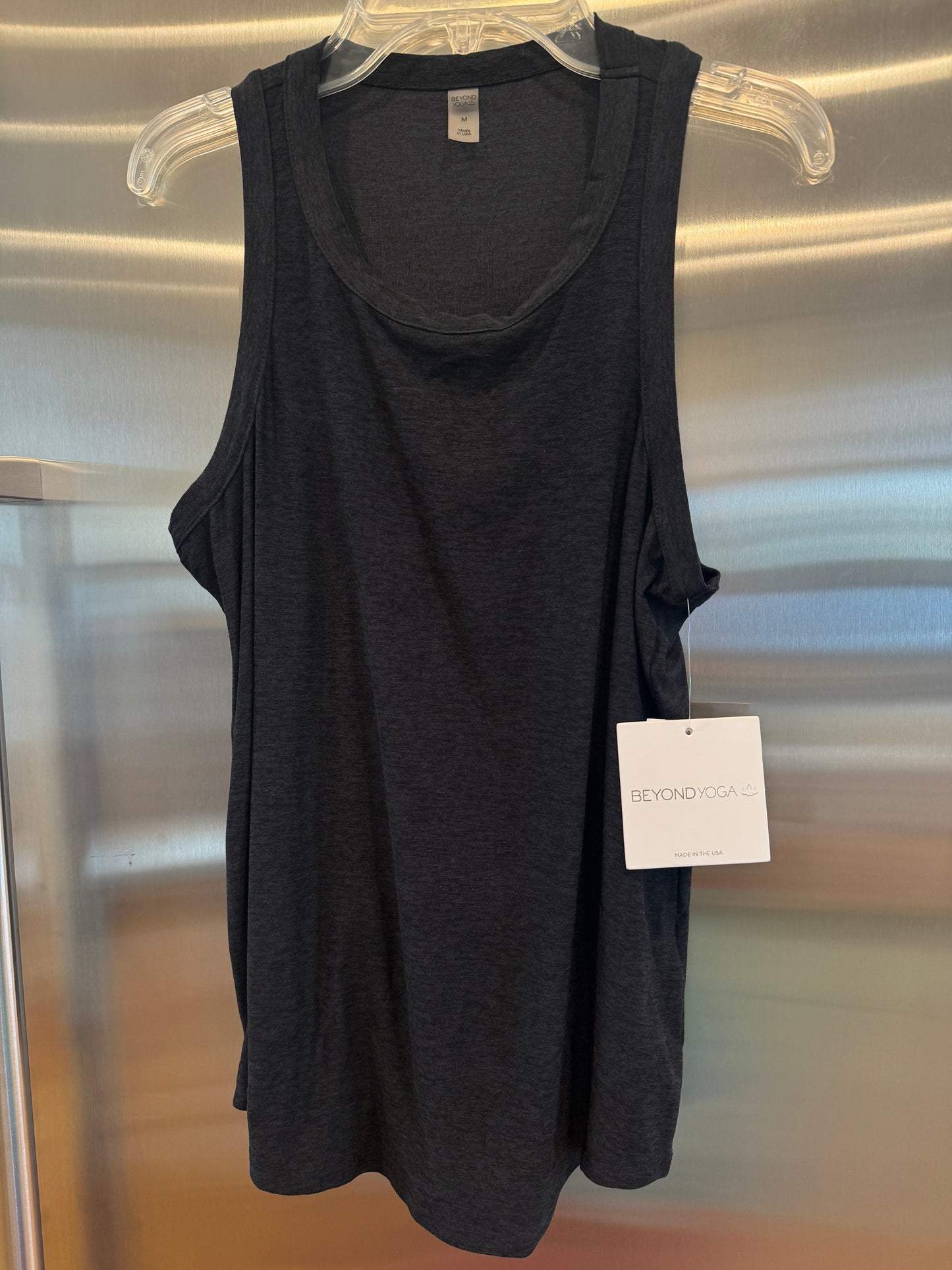 Beyond Yoga Featherweight Keep It Moving Tank Top in Darkest Night Black - Women’s