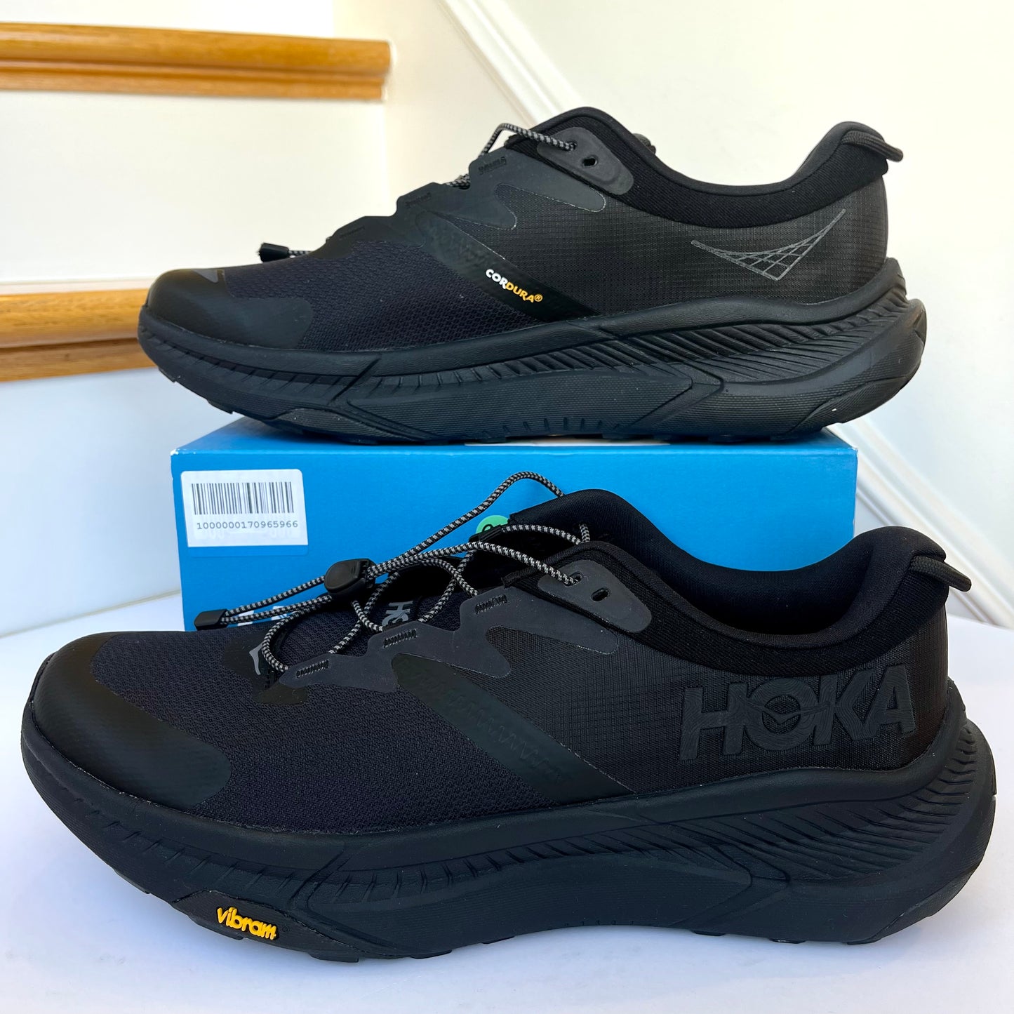 Hoka Transport in All Black Athletic Hiking Shoes