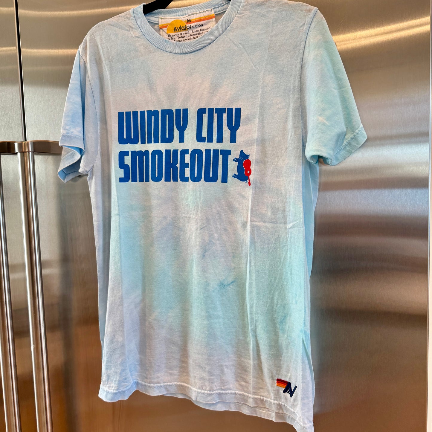 Aviator Nation Windy City Smokeout Festival Blue Tee Shirt