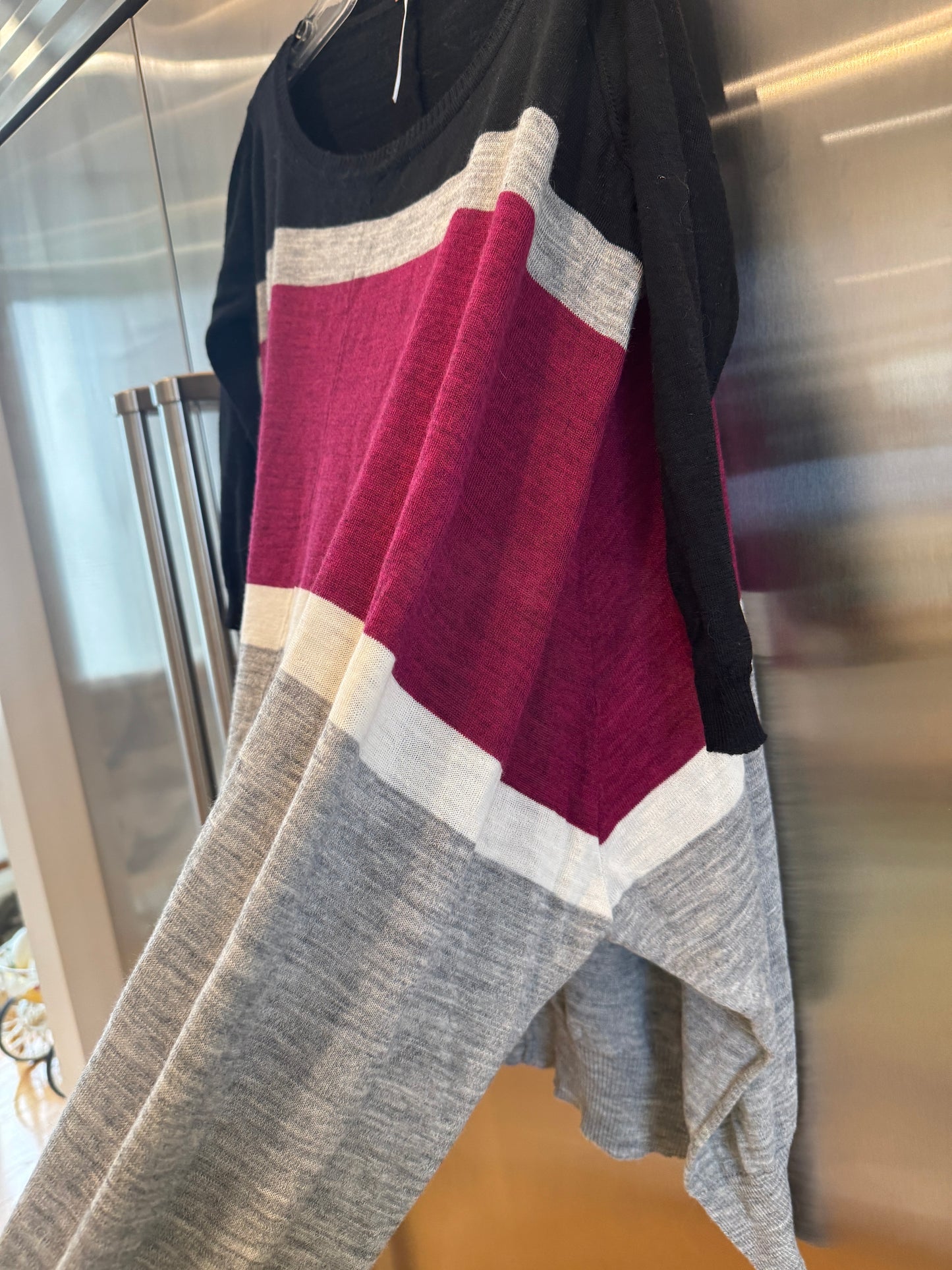 Free People Oversized Knit Sweater * Pre-Owned * Colorblock Top , Made in Italy ,