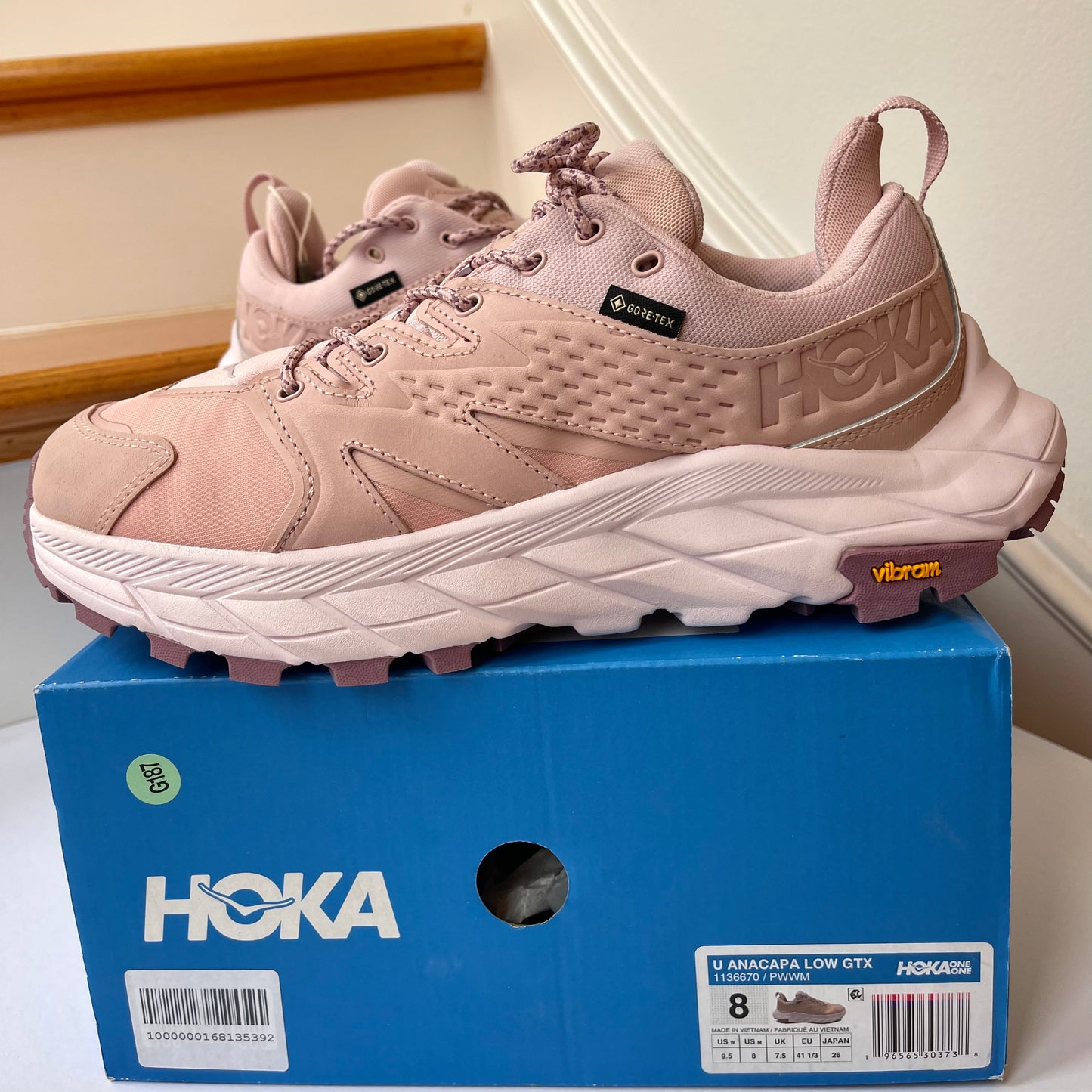 Hoka Anacapa Low GTX Hiking Shoes Pale Mauve / Peach Whip Gore Tex Boots