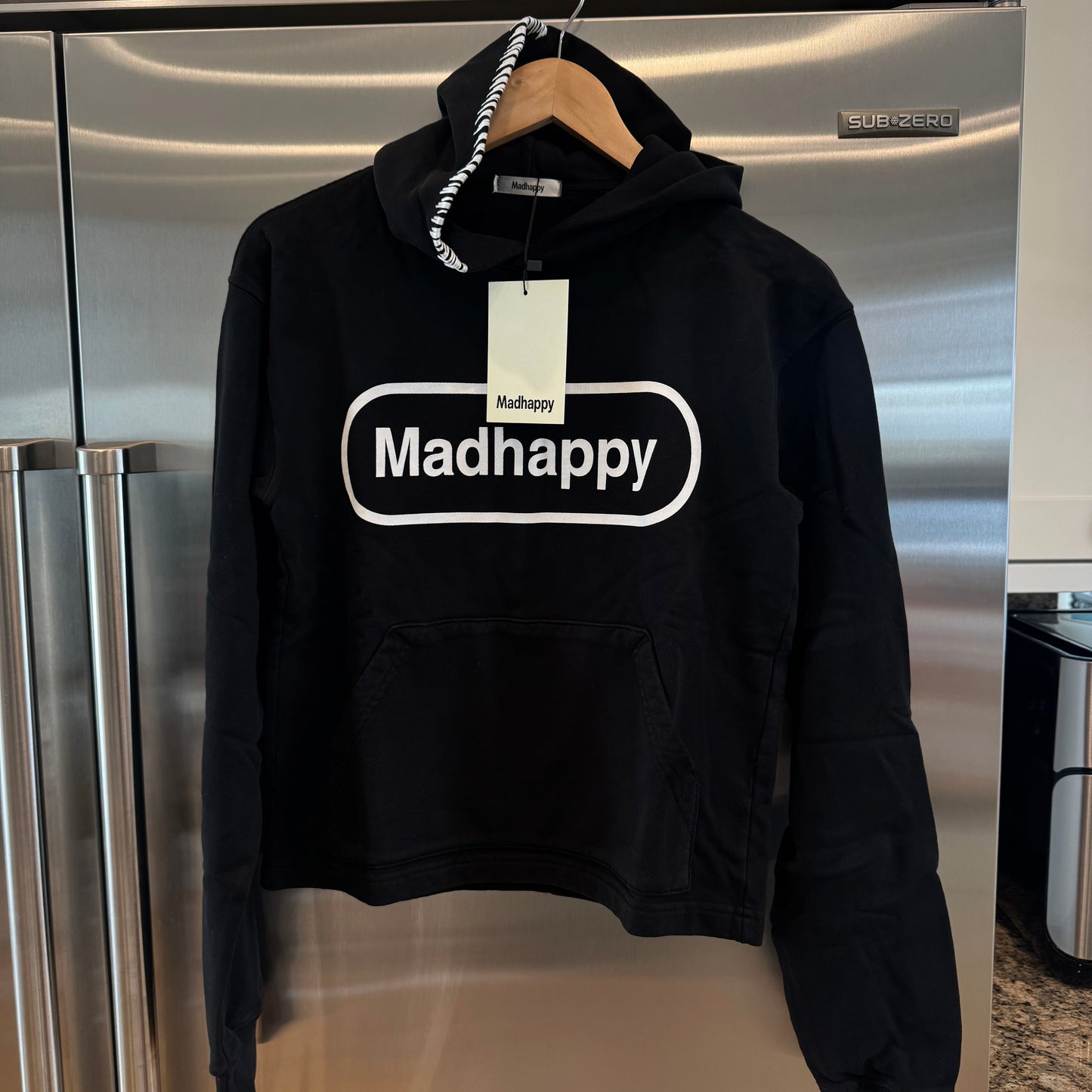 MadHappy Classics Universal Hoodie in black Pill logo design embroidered