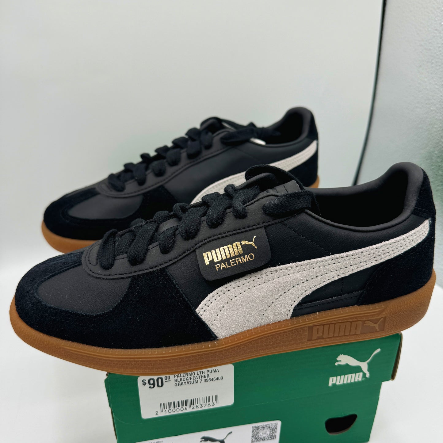 Puma Palermo Leather LTH Black / feather grey / gum sneakers brand new