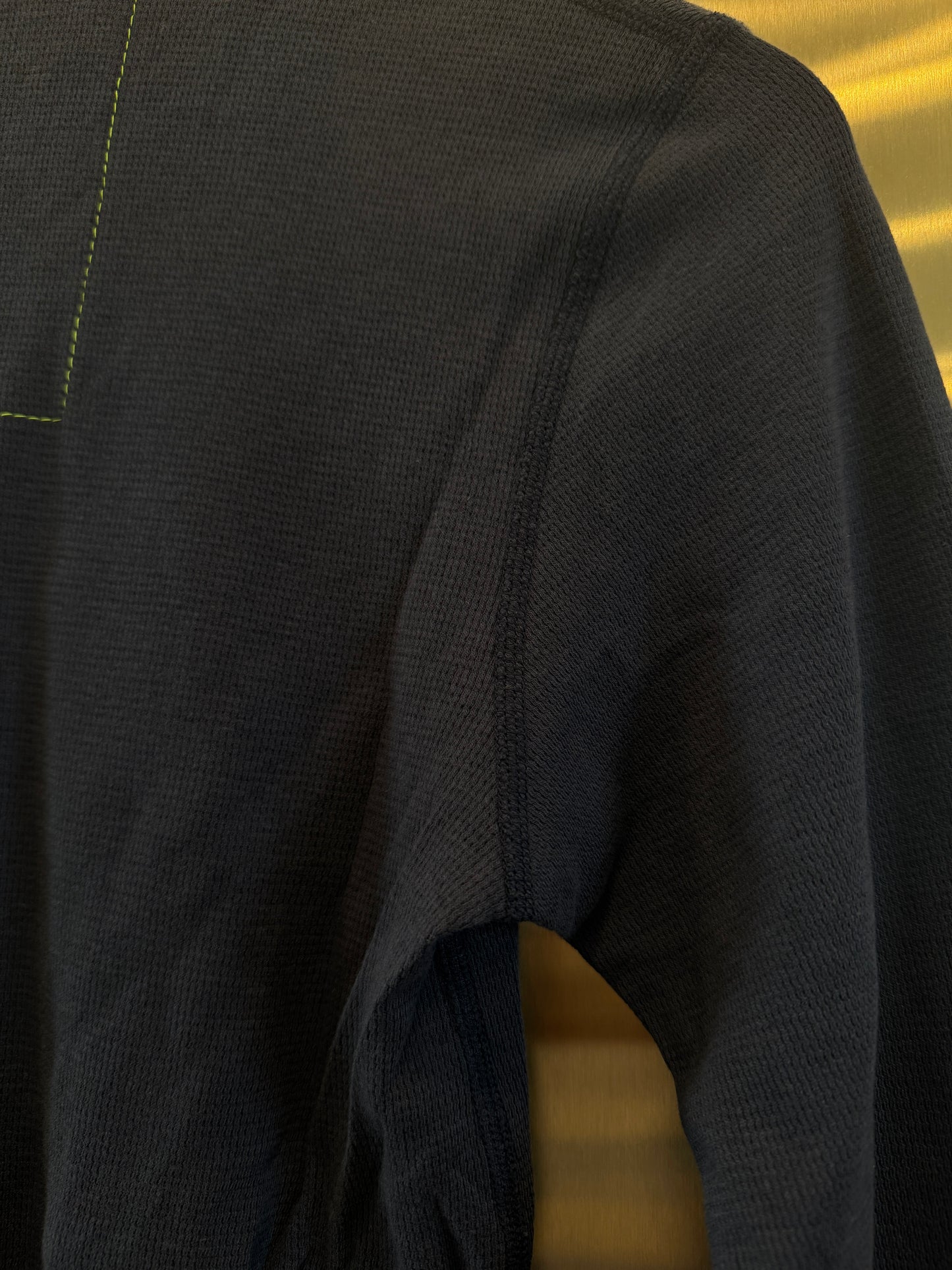 Aviator Nation Thermal Shirt with Logo Navy Blue Unisex Waffle Long Sleeve