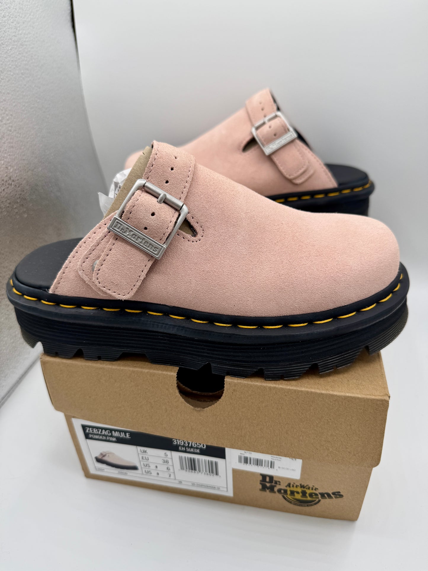 Dr Martin Zebzag Mule Unisex , Powder Pink
