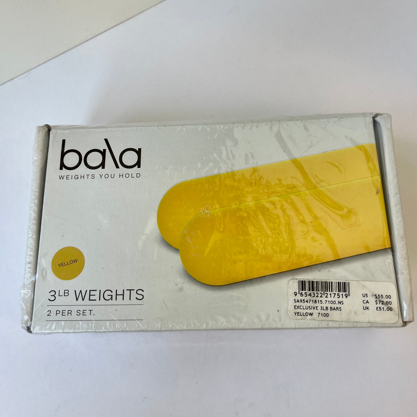 Bala Bars in Exclusive Yellow , discontinued color. Pilates yoga weights