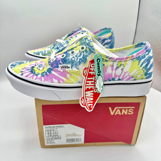 Vans Comfycush Authentic Low Classic Sneaker cushioned Tie Dye Orchid White