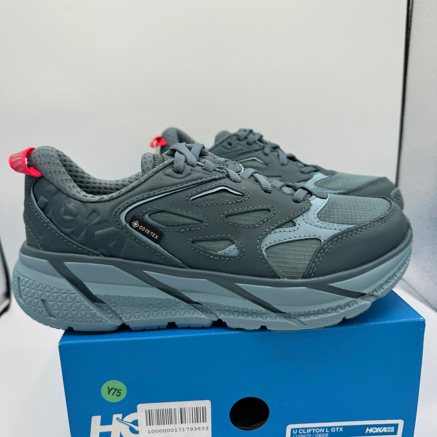 Hoka Clifton Leather Gore-Tex Waterproof Unisex Goblin Stone Blue GBSB