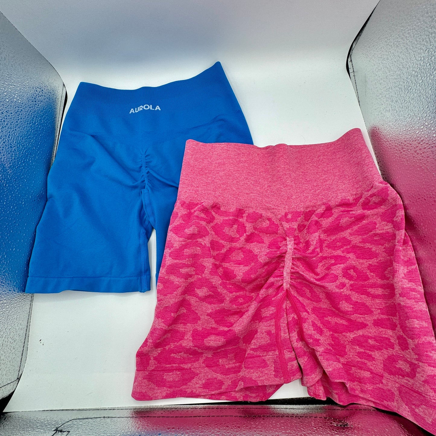 Aurola BUNDLE Workout Shorts Women’s Spandex Pink / Blue * Pre-Owned