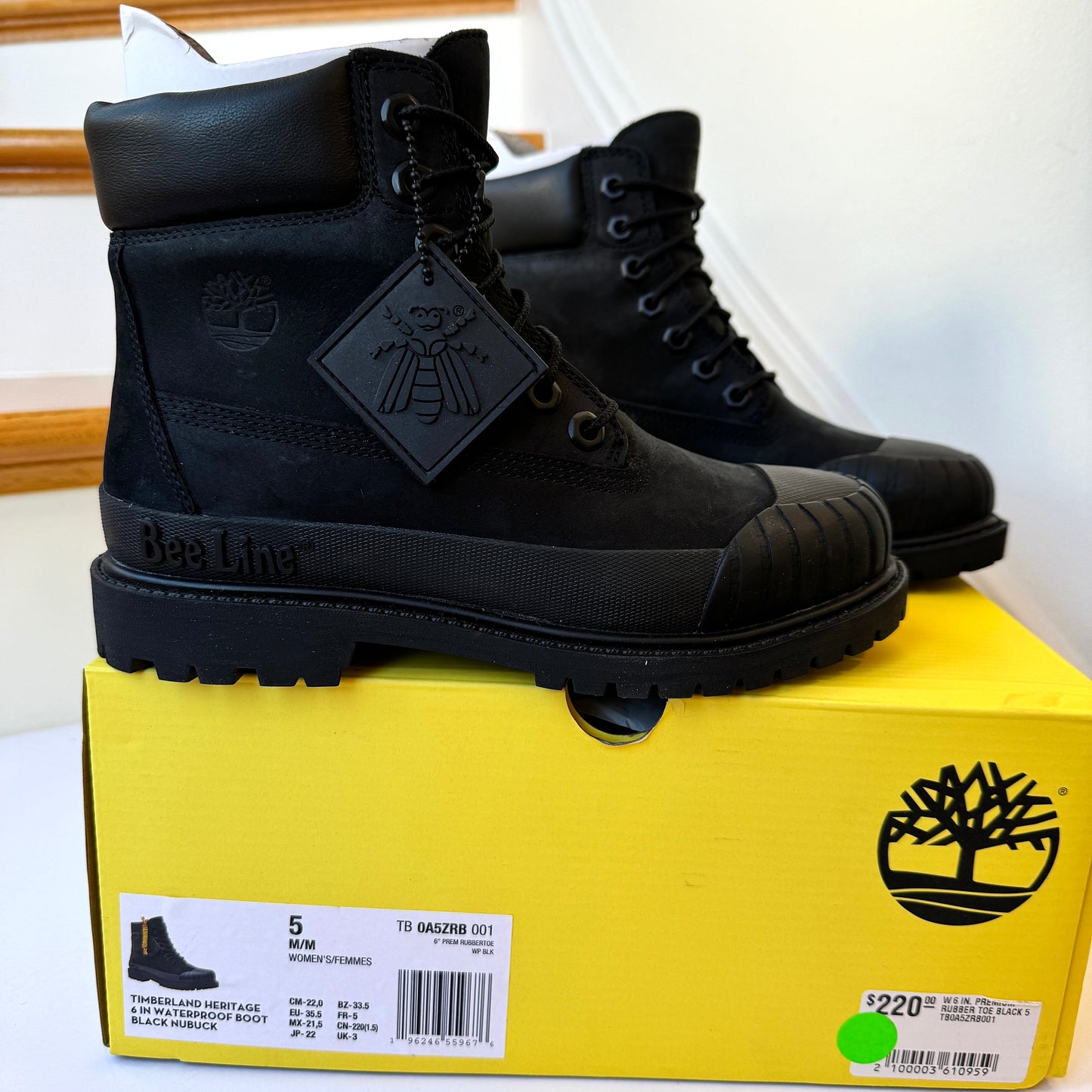 Timberland Heritage 6 Inch Waterproof Nubuck Black Beeline Boots , brand NEW