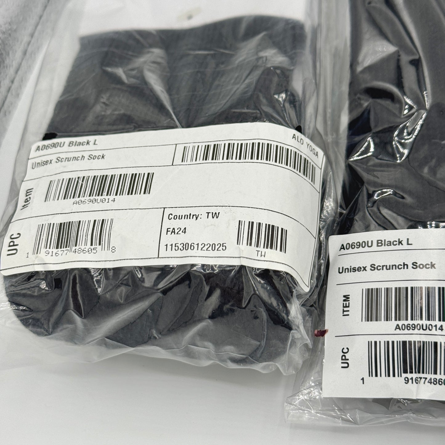 Alo Yoga (Bundle) Unisex Scrunch Socks, 5x Pairs - Black