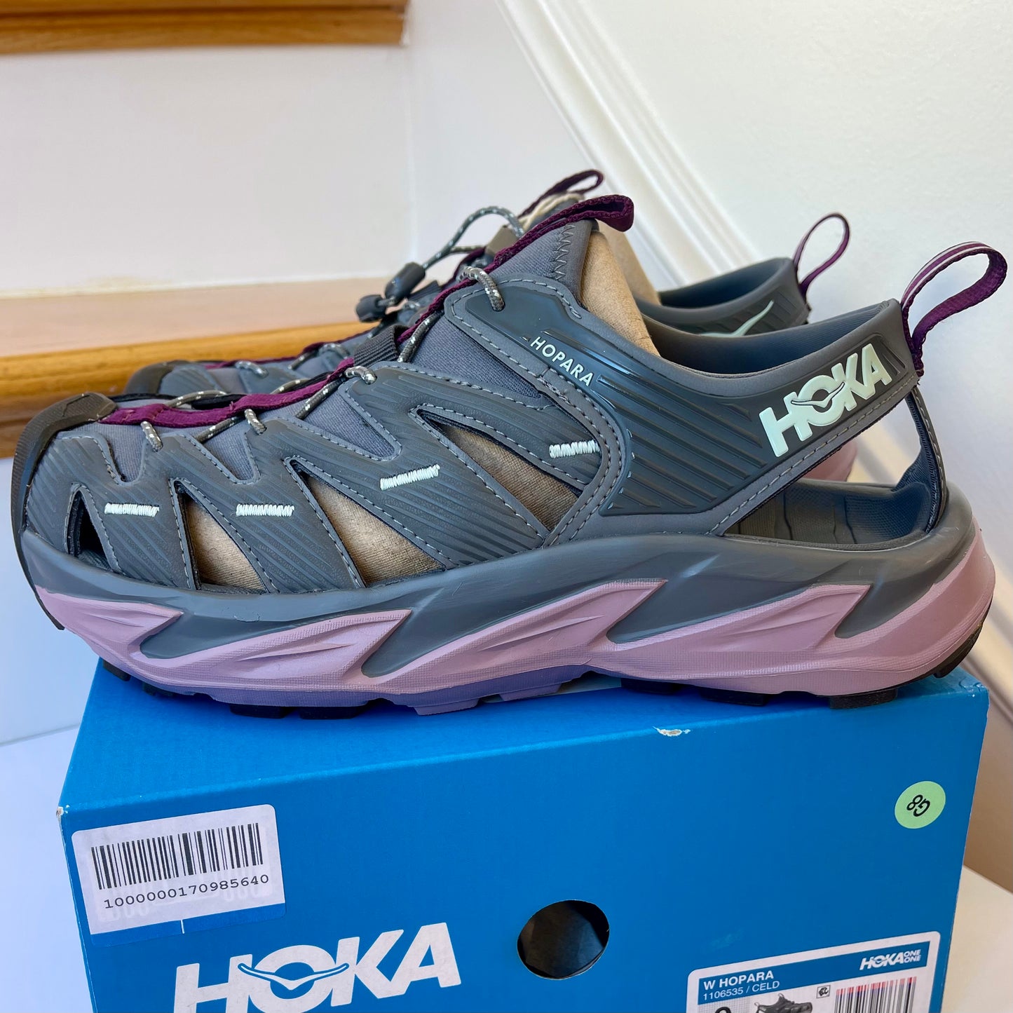 Hoka Hopara Hiking Sandal Wet / Dry exploring shoe - elderberry Castlerock