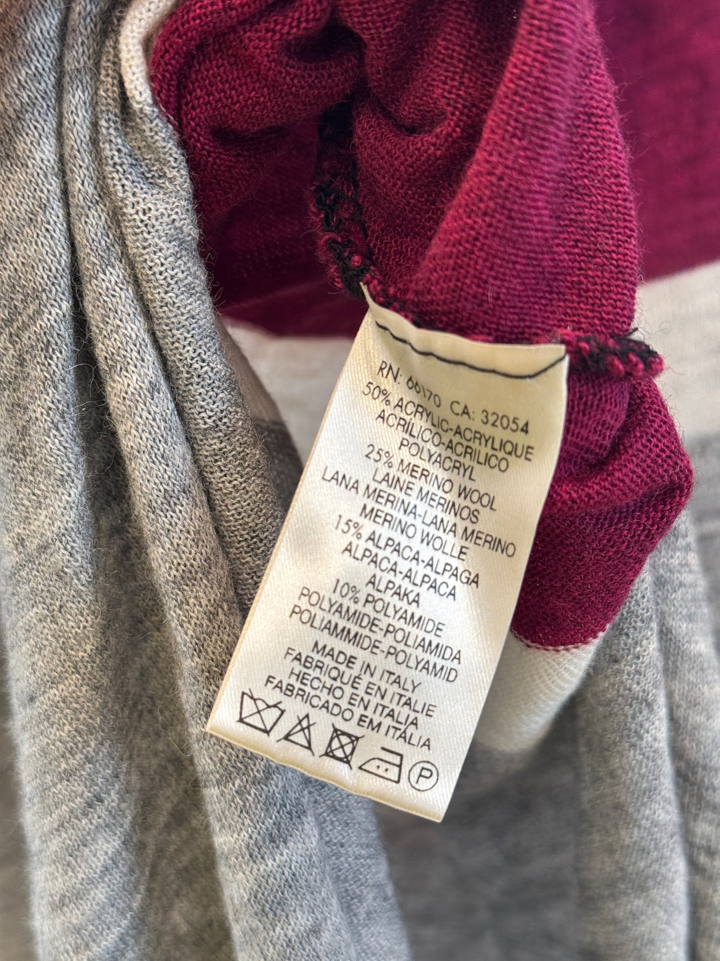 Free People Oversized Knit Sweater * Pre-Owned * Colorblock Top , Made in Italy ,