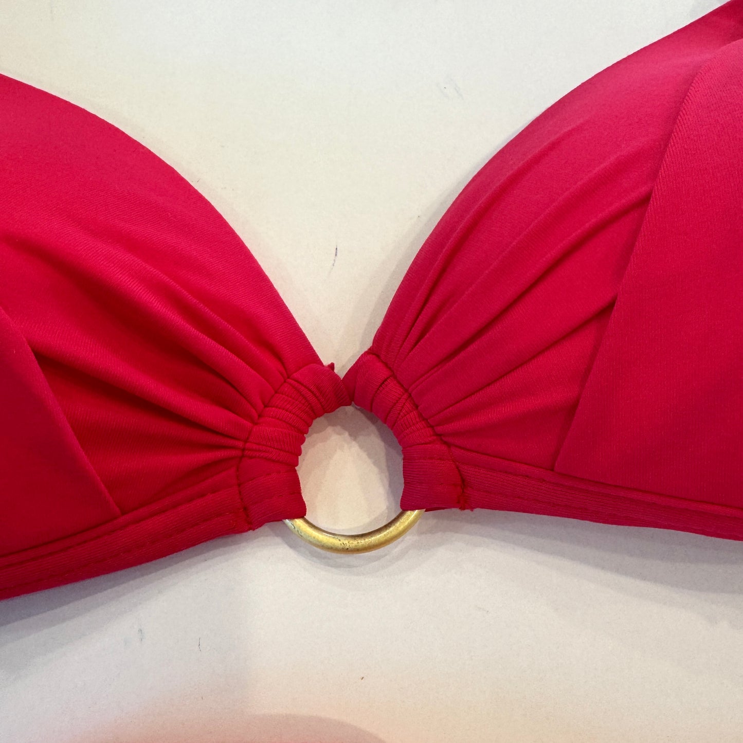 B.Swim Push-up Swim Bikini Top bathing suit halter red swimsuit adjustable USED