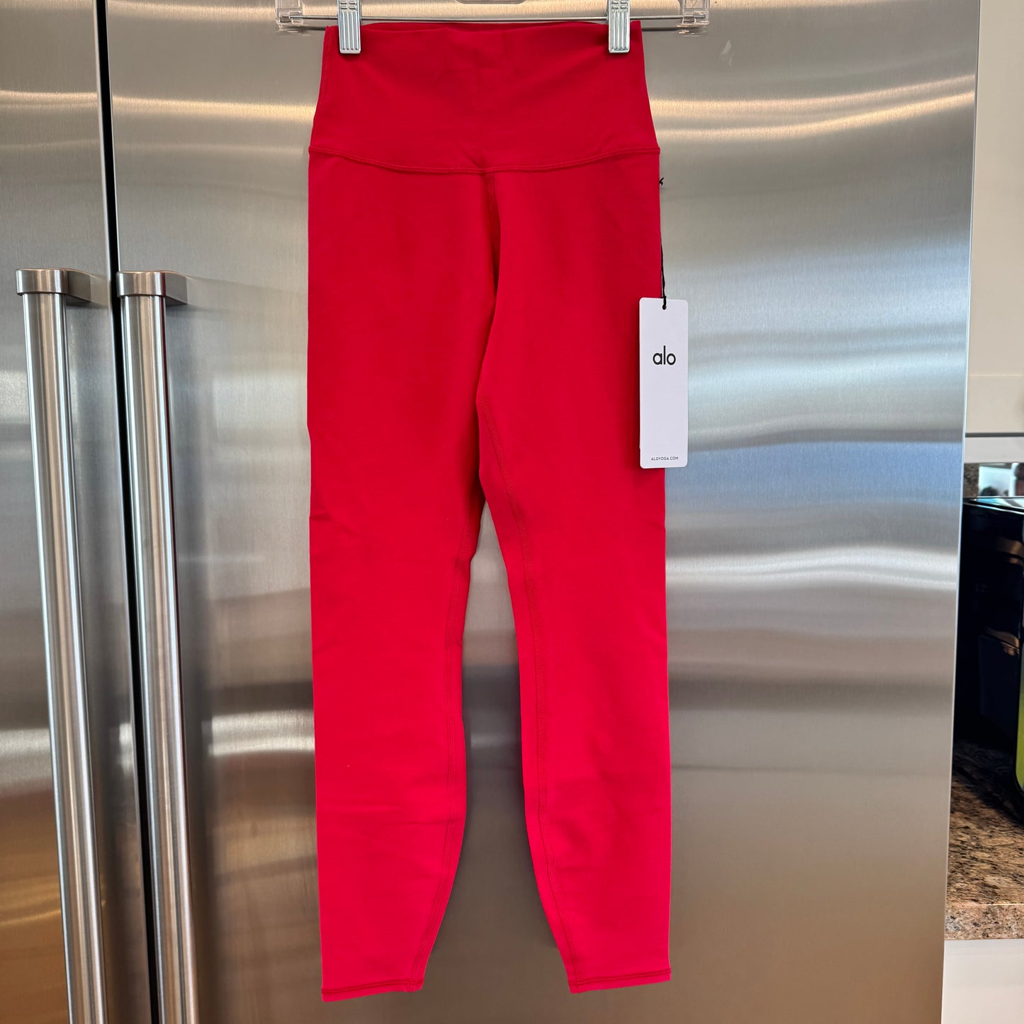 Alo Bold Red Alosoft Leggings High Waisted 7/8 Pants