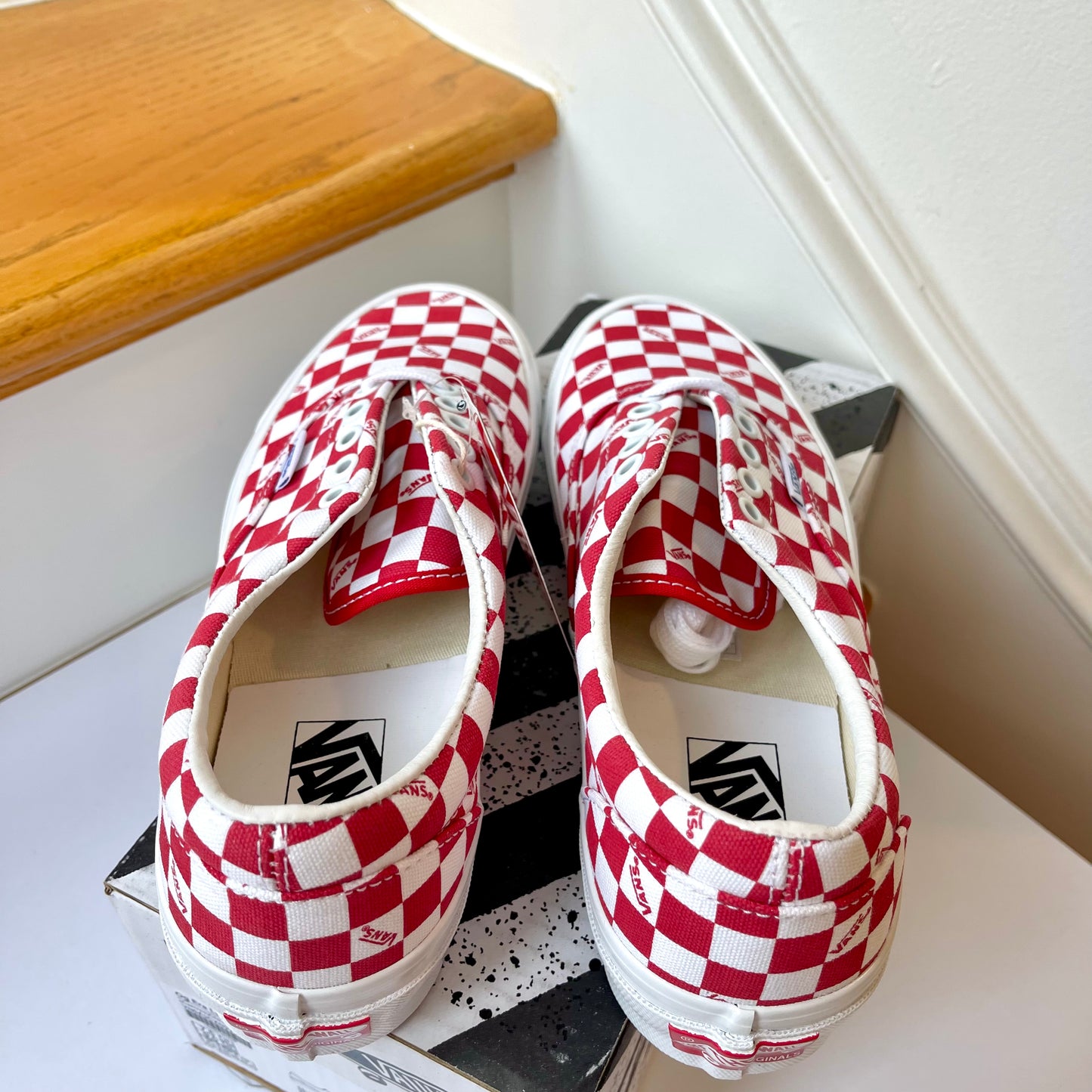 Vans OG Era LX Lace Up Sneakers in red logo checkerboard classic sneakers