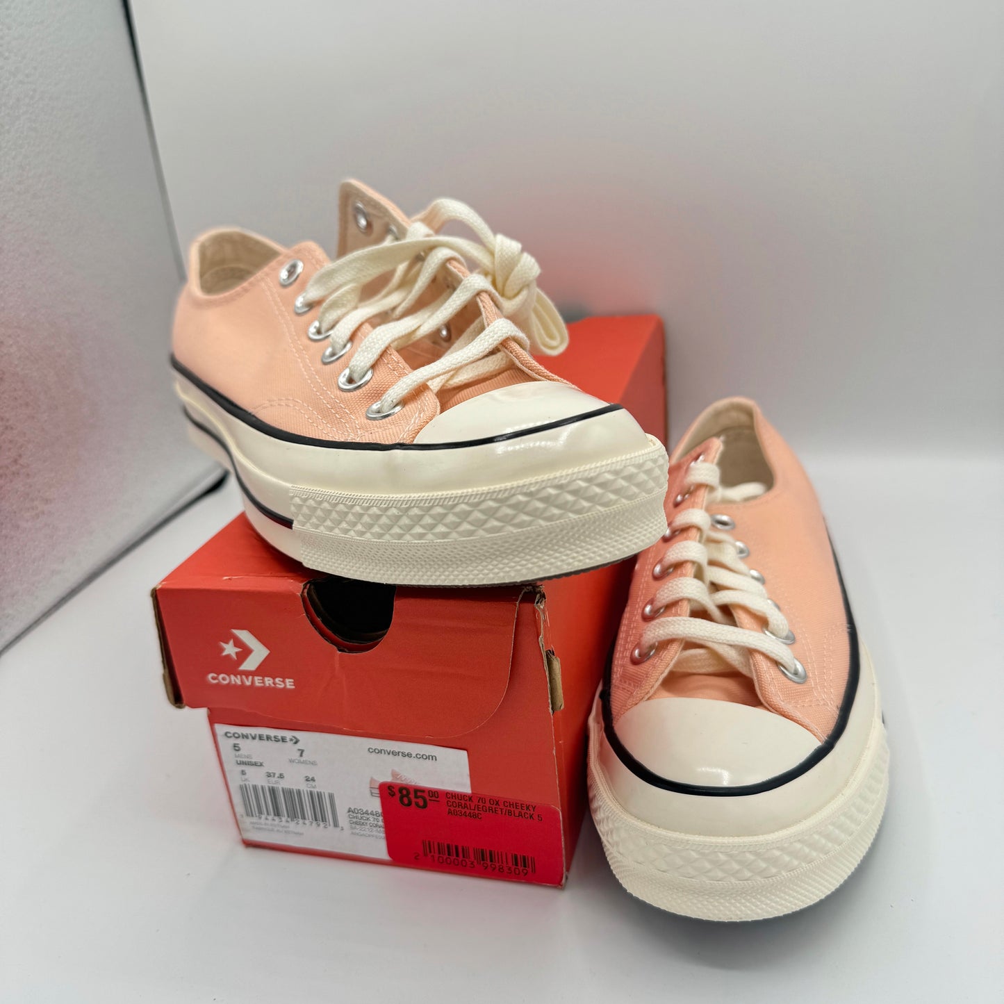 Converse Chuck 70 Ox Cheeky Coral Unisex Sneakers Classic Low Top Light Pink