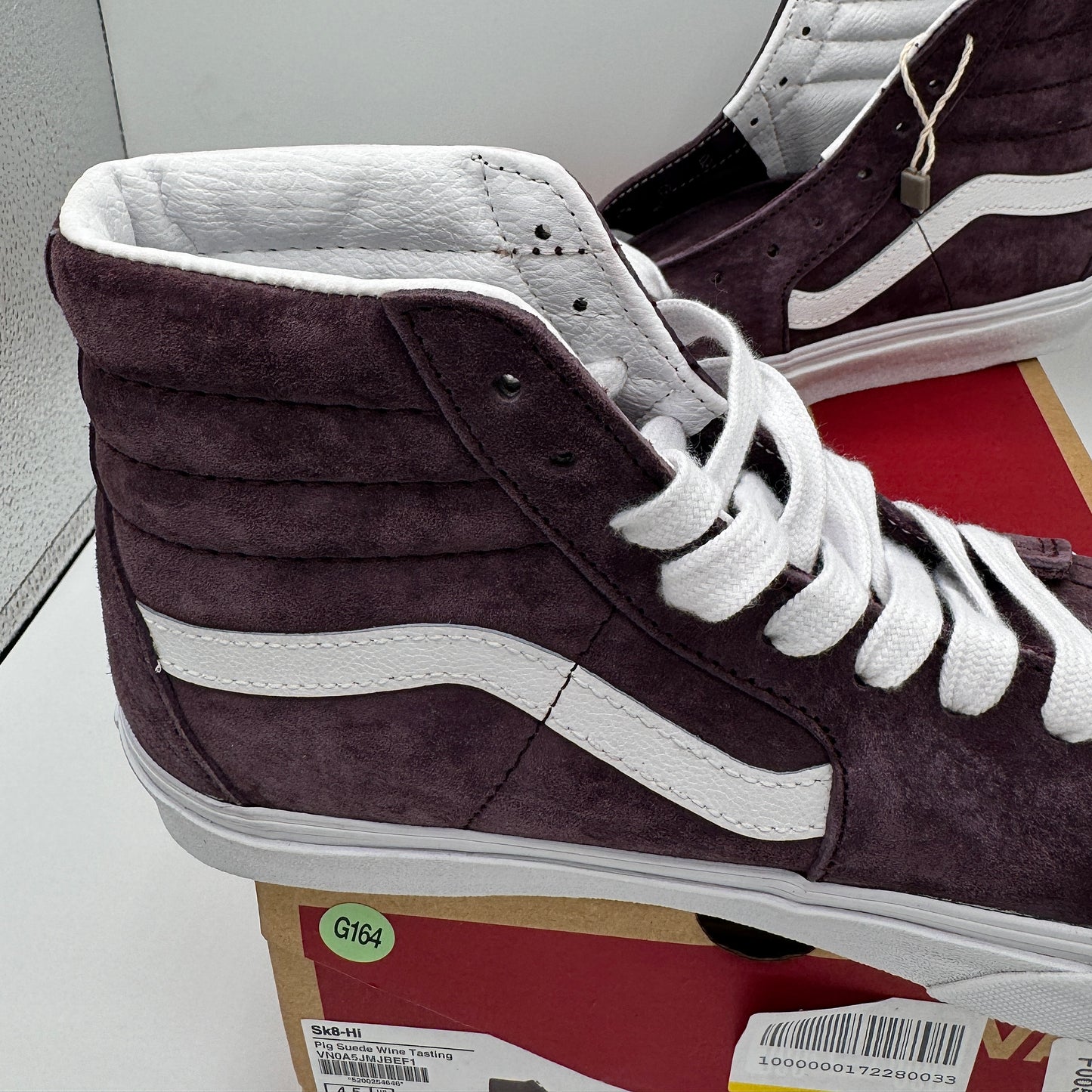 Vans Sk8 Hi Pig Suede Wine Tasting Dark Purple Skate Sneakers High Tops