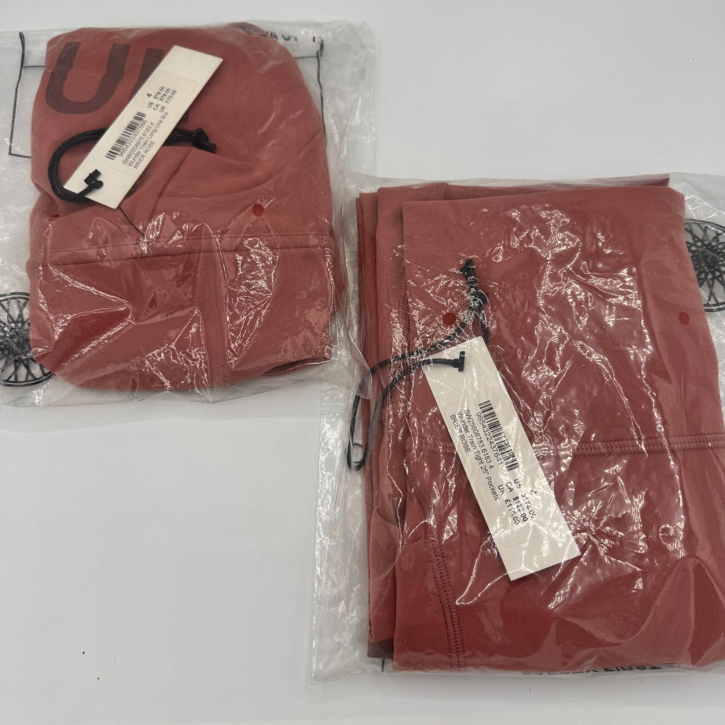 Lululemon x Soul Cycle Matching Set in Brier Rose Wunder Train Tight 25” and Long Line Bra
