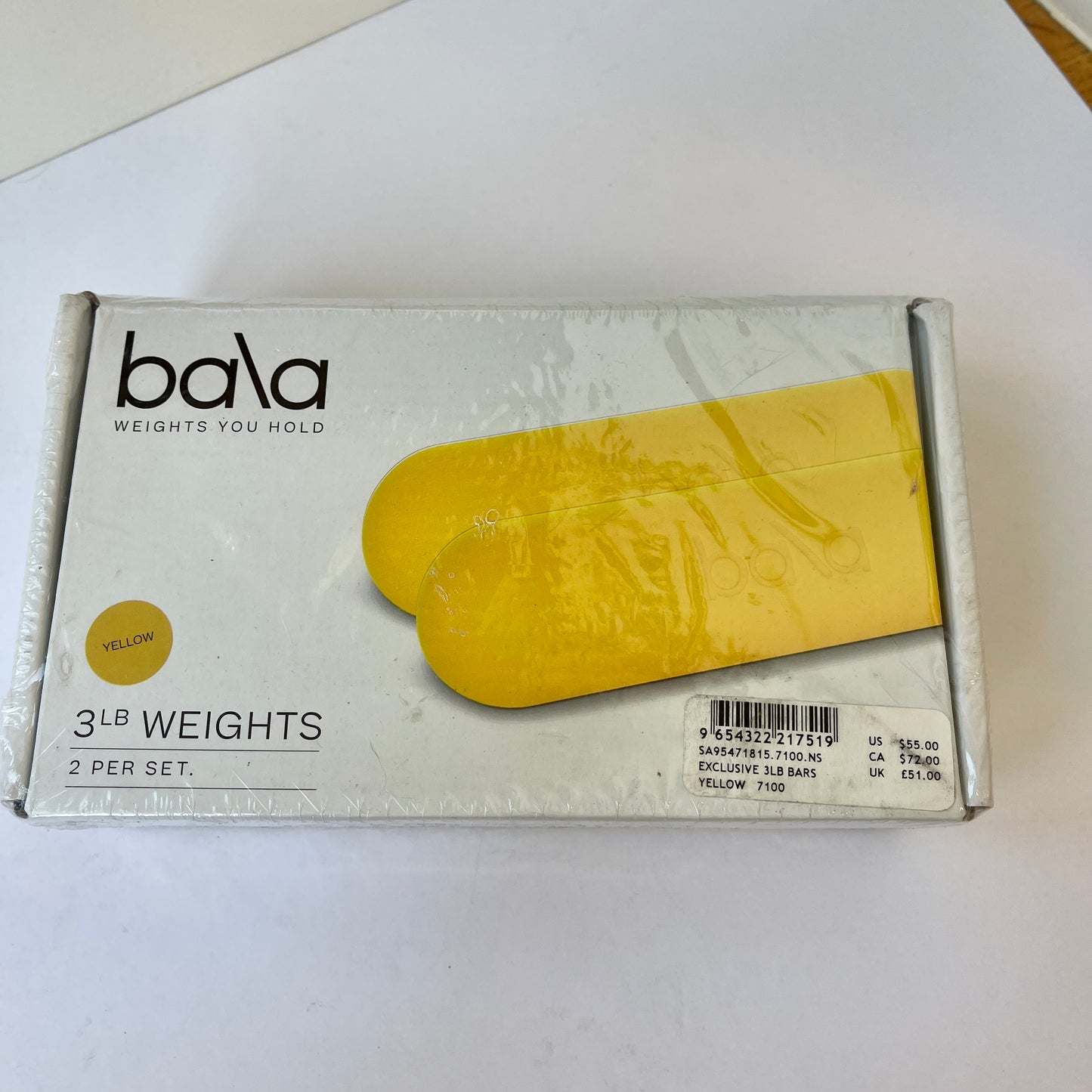 Bala Bars in Exclusive Yellow , discontinued color. Pilates yoga weights