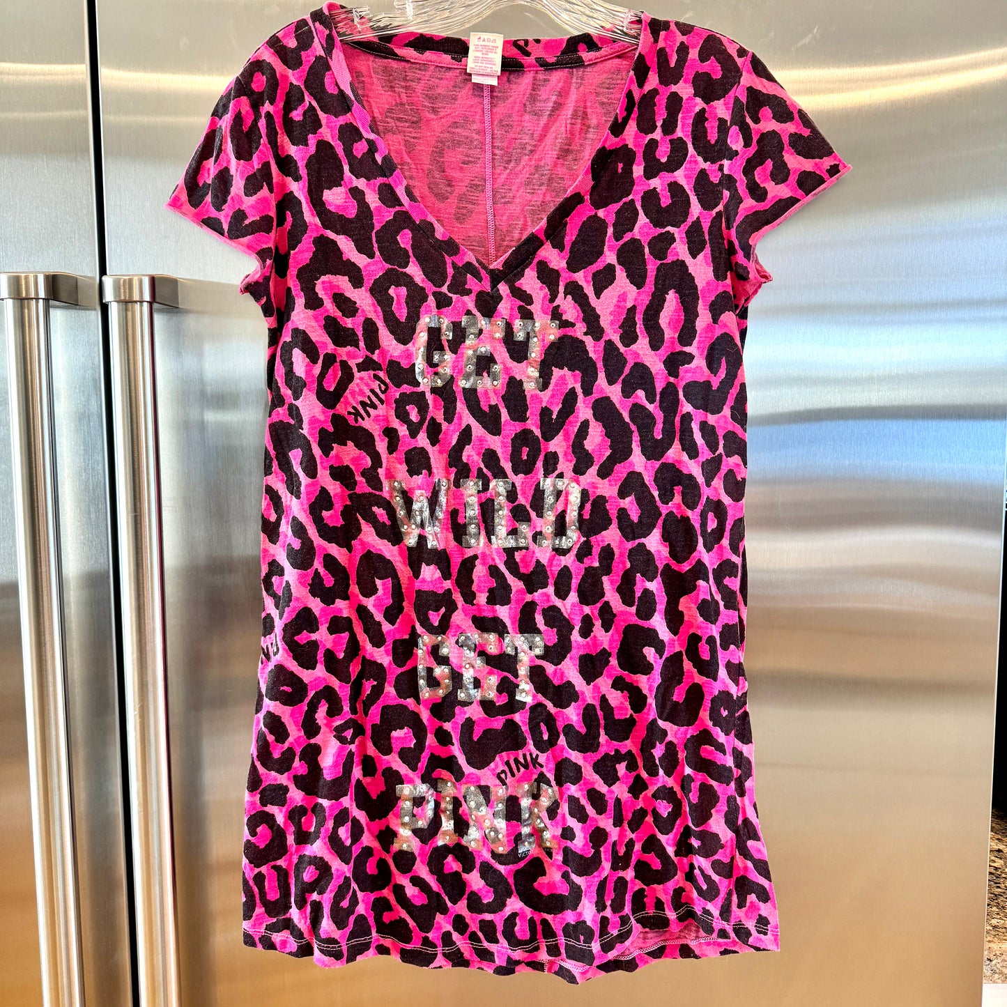 PINK Victoria Secret Sleep Shirt Dress Cheetah Leopard Y2K Pajama Pre-owned