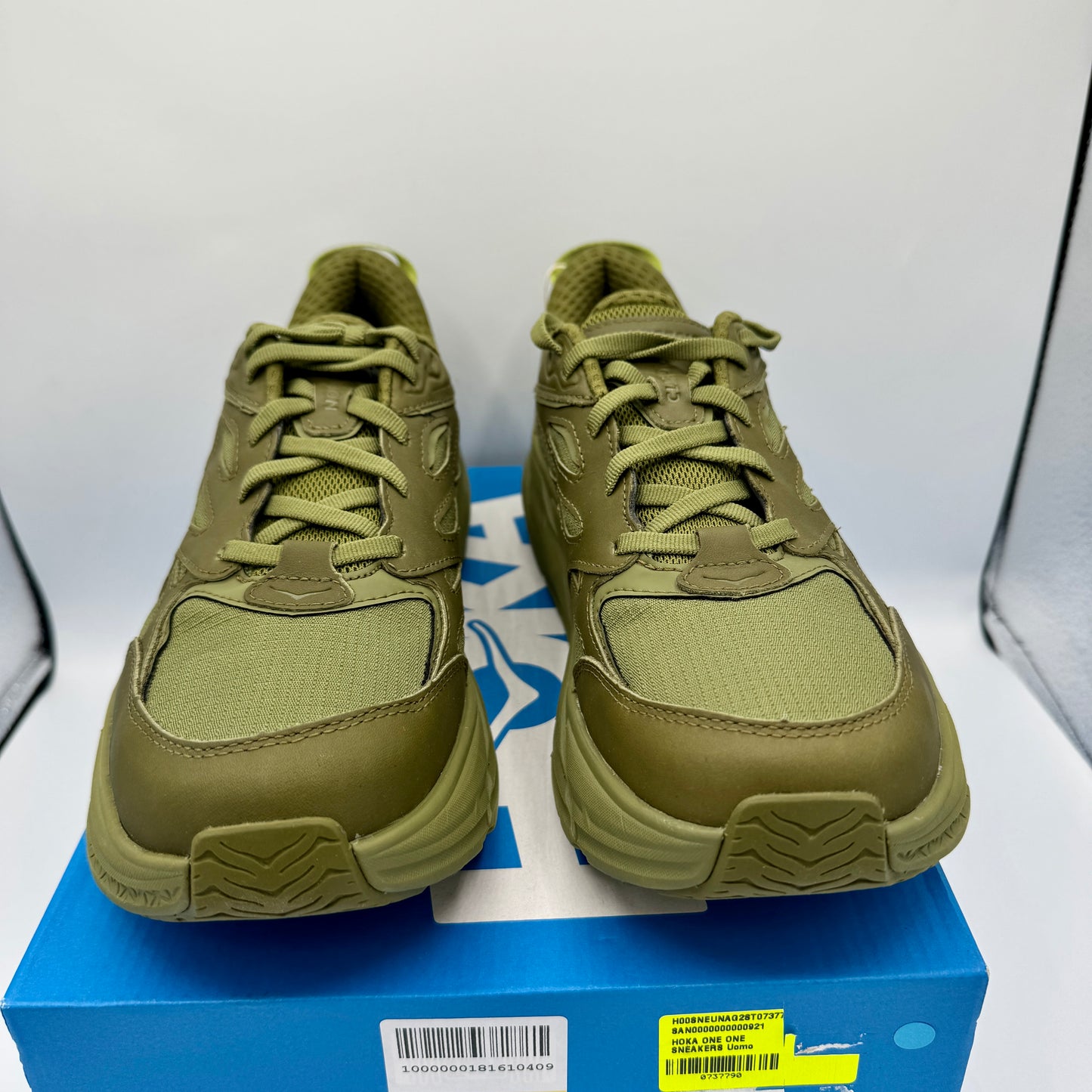 Hoka Clifton Leather Gore-Tex Waterproof Unisex Green Khaki Olive AGMS