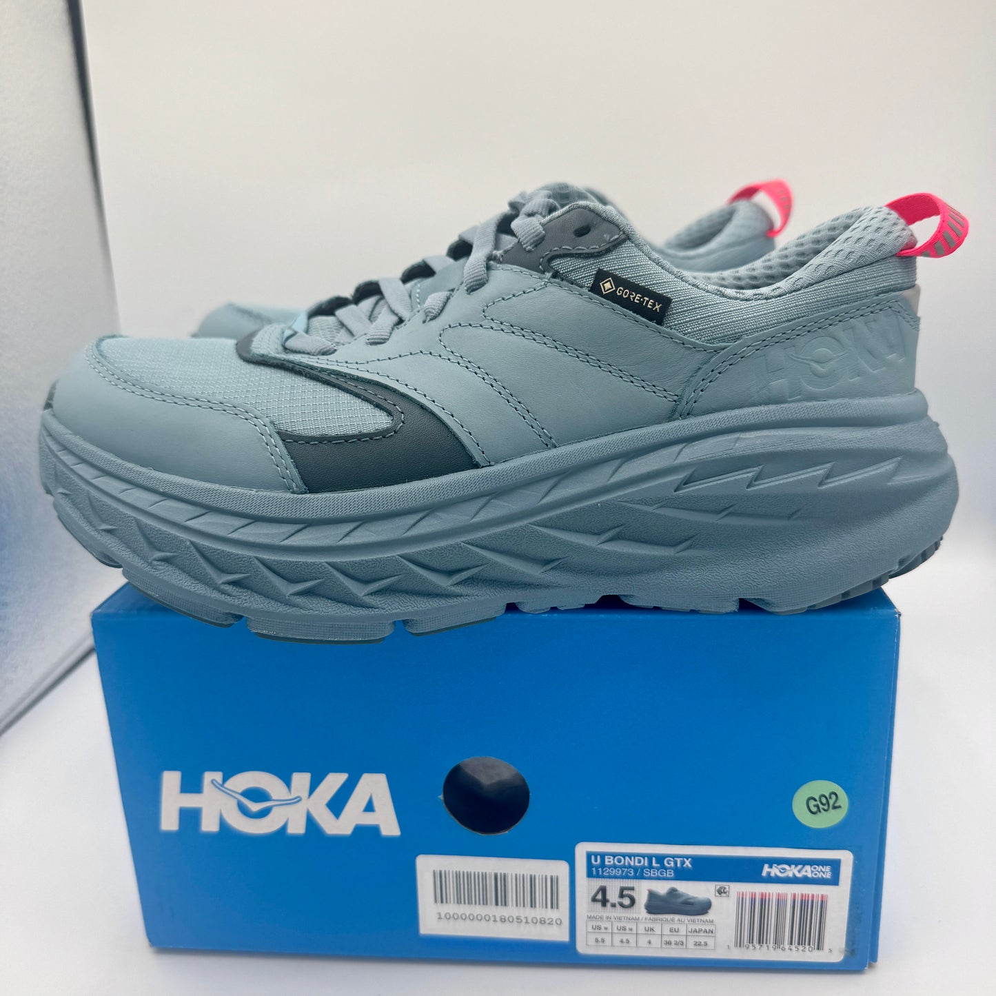 Hoka Bondi L Leather GTX GoreTex U Unisex , Stone Goblin Blue Cushioned Shoes