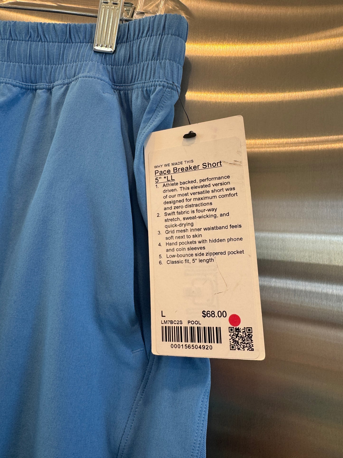 Lululemon Pace Breaker Short 5” Linerless Unlined in Pool Party Blue - Men’s