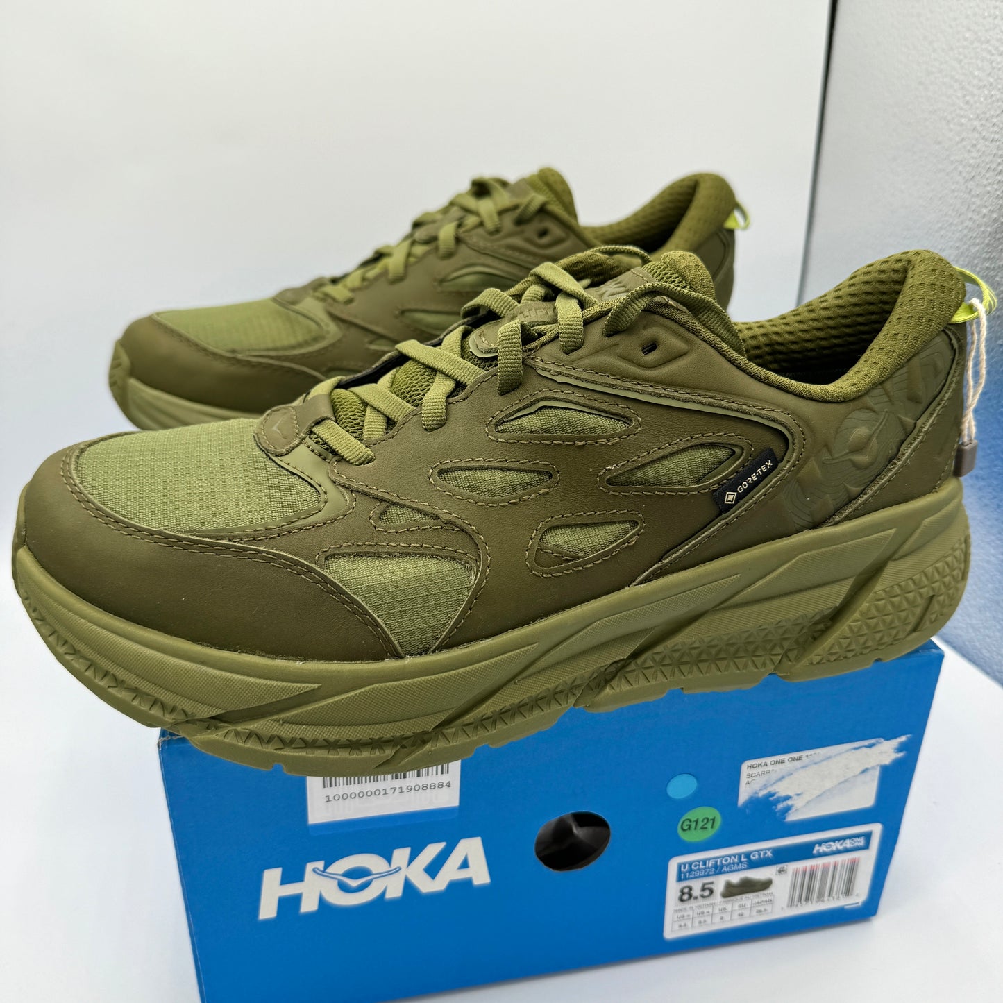 Hoka Clifton Leather Gore-Tex Waterproof Unisex Green Khaki Olive AGMS