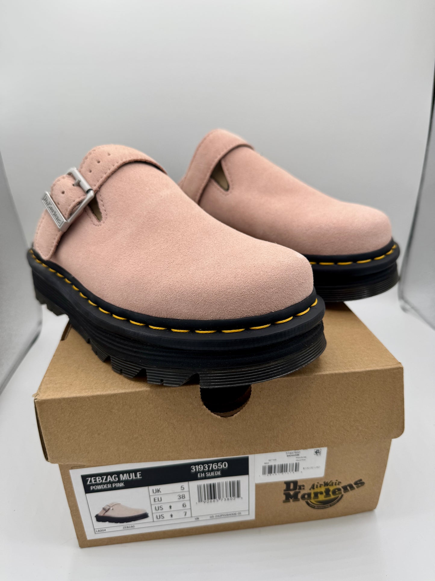 Dr Martin Zebzag Mule Unisex , Powder Pink